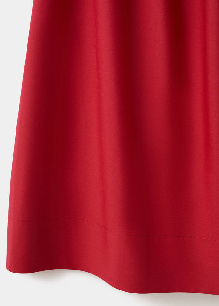 Lyocell smocked skirt — Red