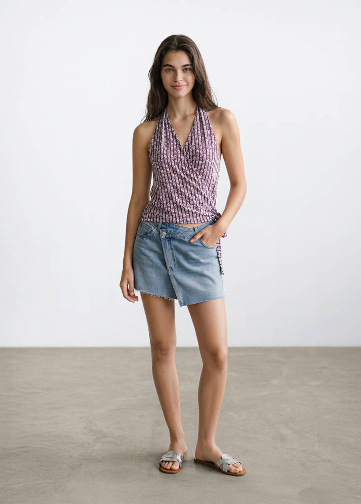 Tie-dye wrap top — Maroon