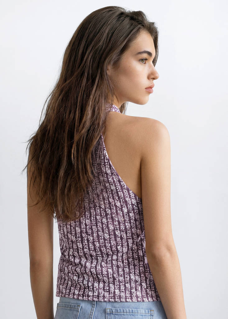 Tie-dye wrap top — Maroon