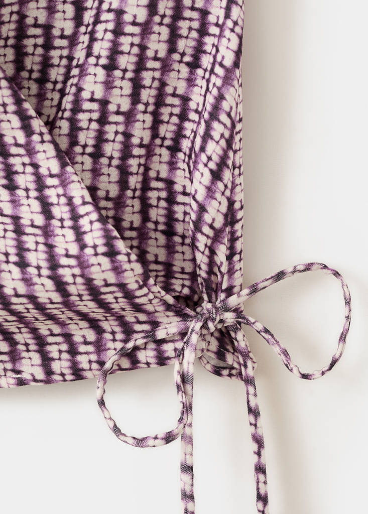 Tie-dye wrap top — Maroon