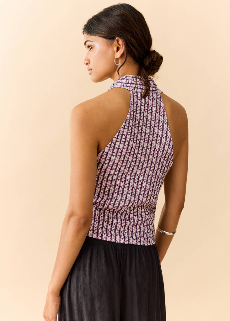 Tie-dye wrap top — Maroon