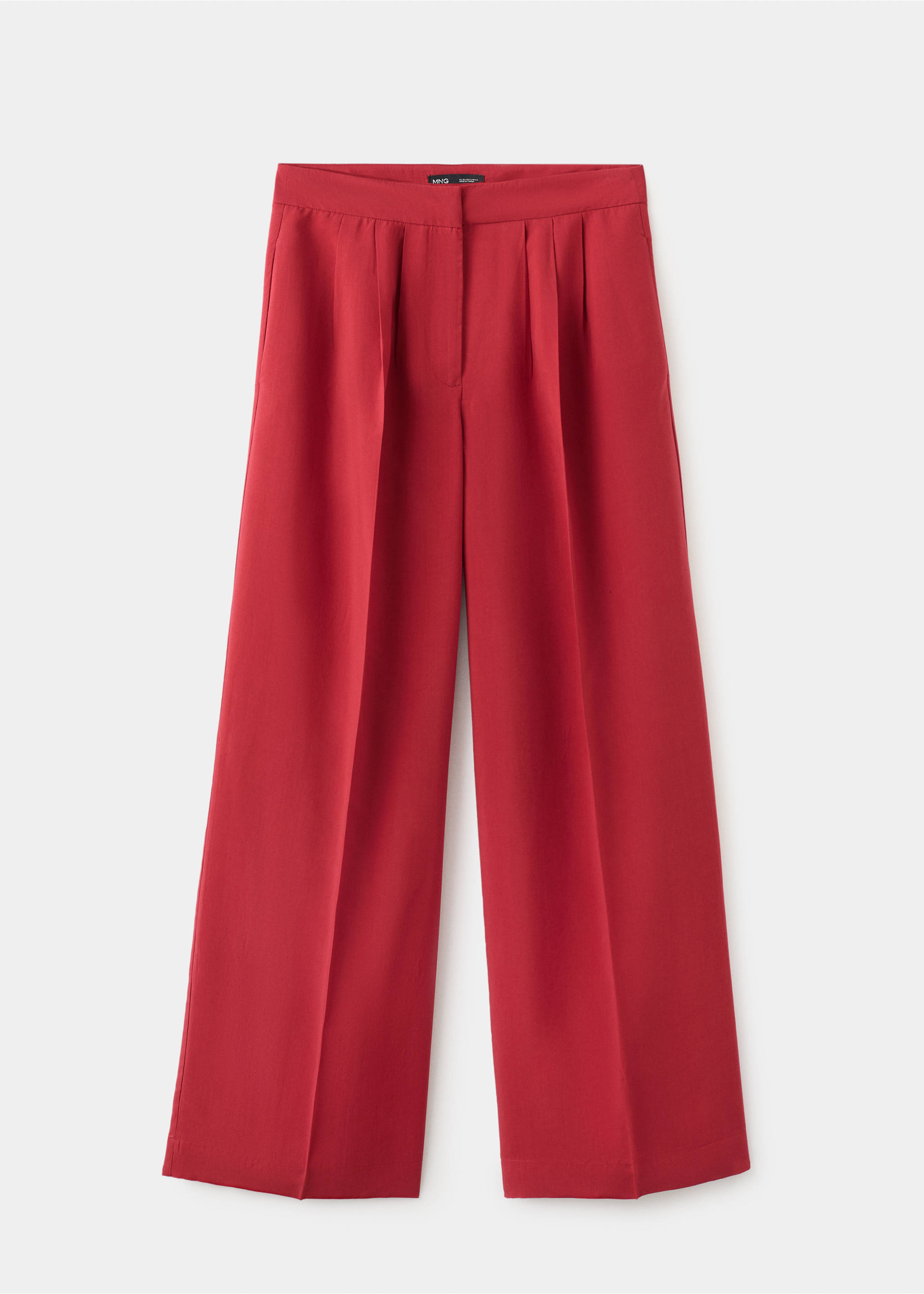 Straight lyocell trousers - Article without model, Red. Ref: 27098664-00.