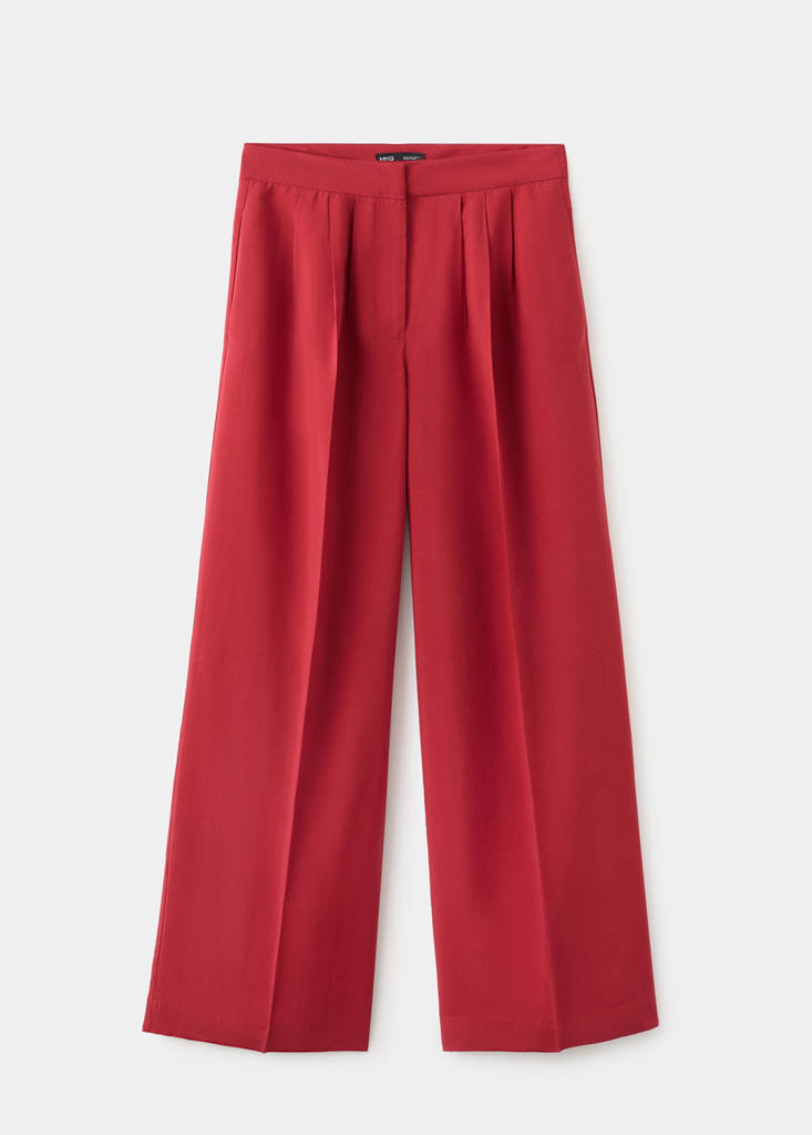 Straight lyocell trousers — Red