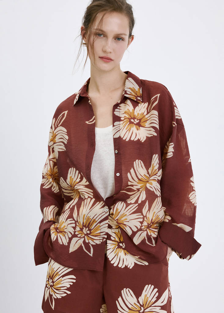 Printed lyocell shirt