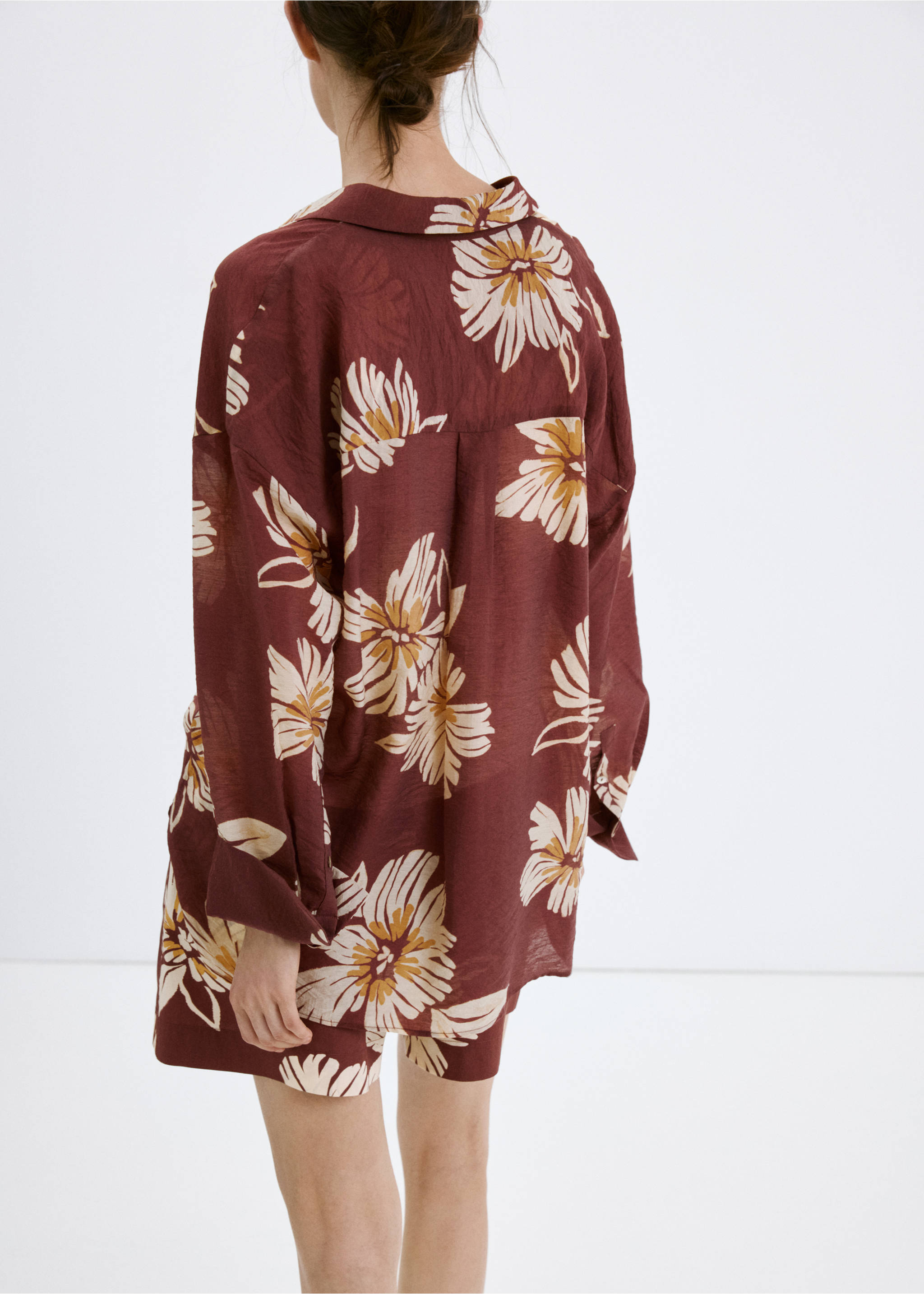 Chemise imprimée Lyocell - Verso de l’article, Bordeaux. Ref: 27099054-00.