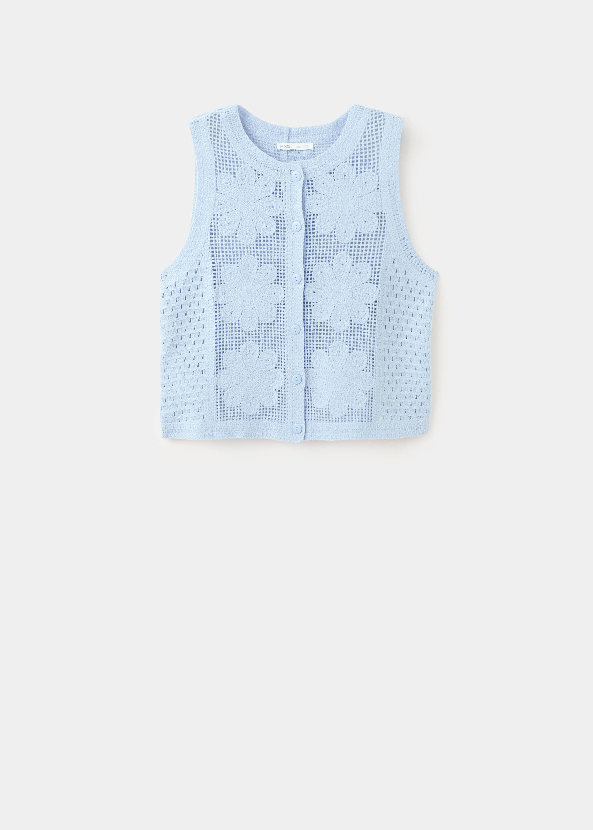 Embroidered openwork knit gilet - Article without model