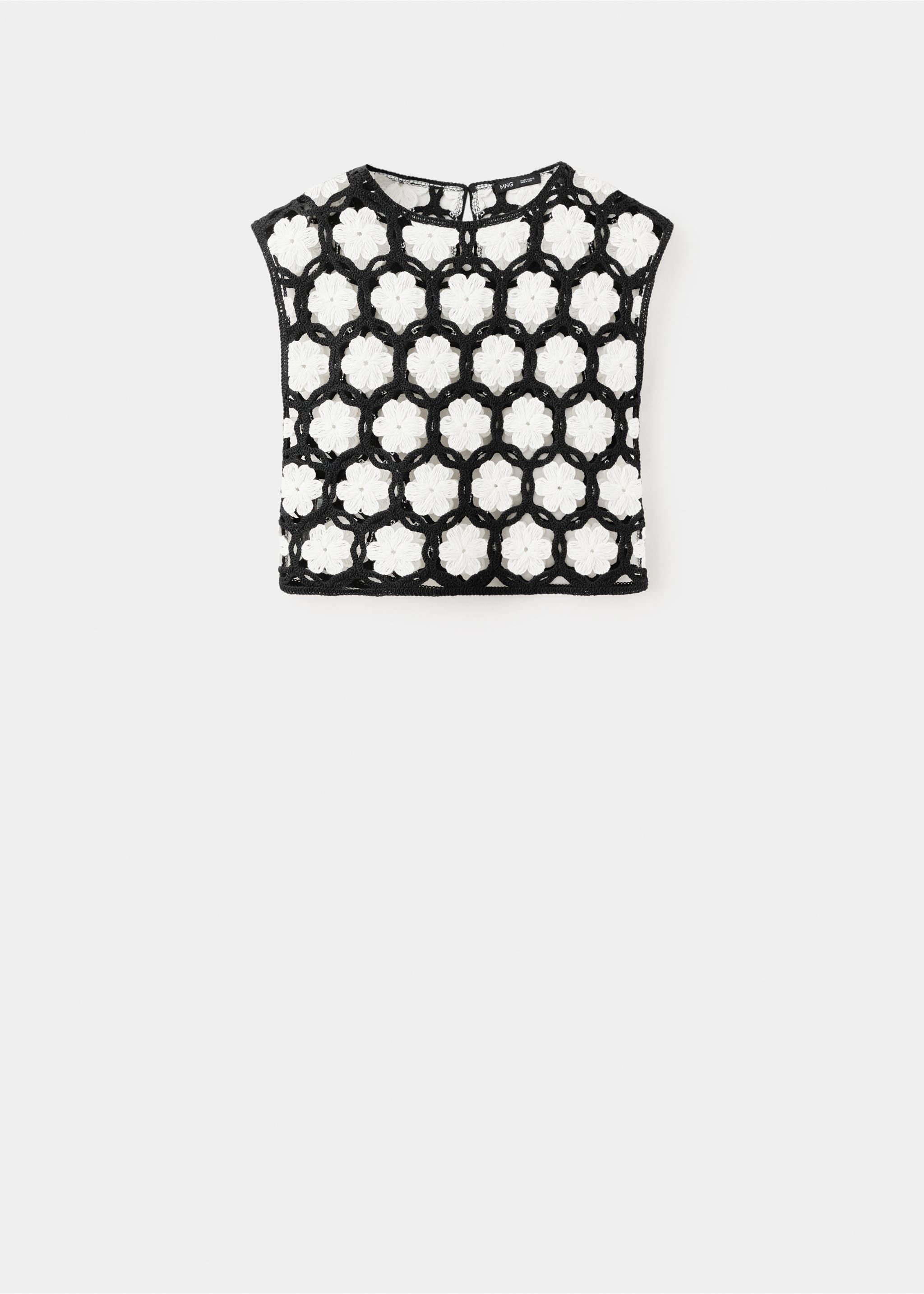 سترة كروشيه مع الزهور - منتج دون نموذج, أسود. Ref: 27099056-00.