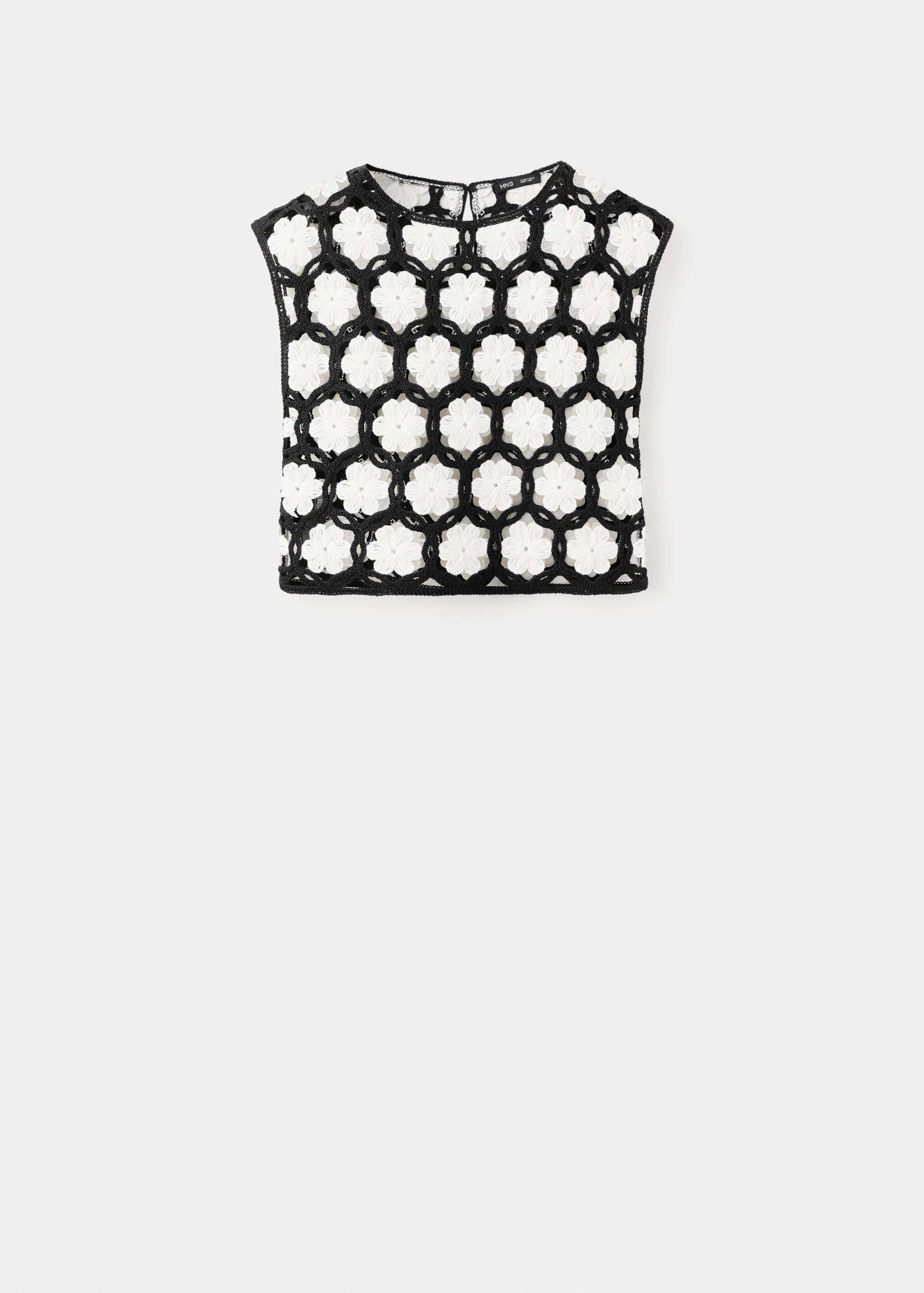 سترة كروشيه مع الزهور - منتج دون نموذج