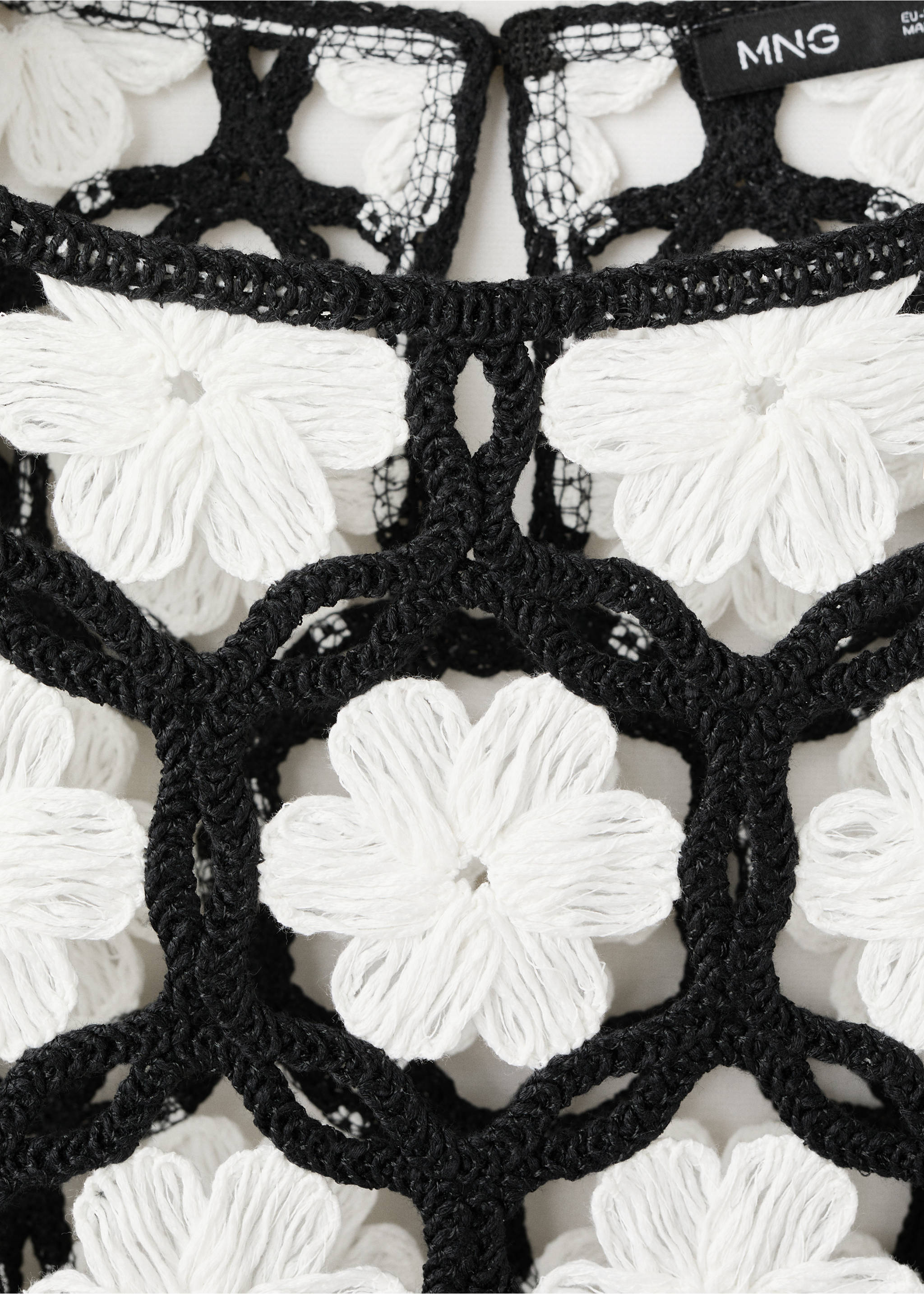 سترة كروشيه مع الزهور - تفاصيل المنتج 8, أسود. Ref: 27099056-00.