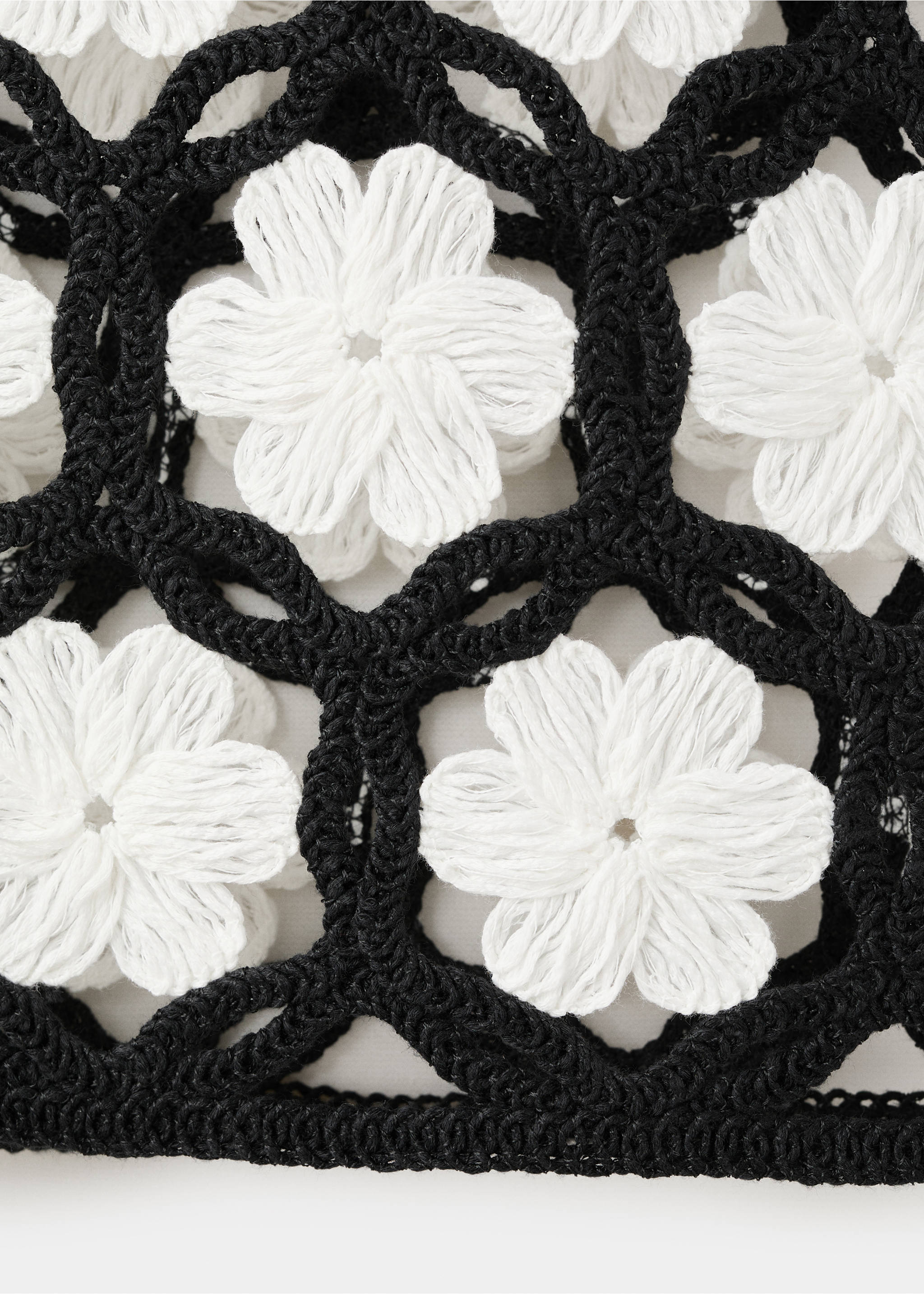 سترة كروشيه مع الزهور - تفاصيل المنتج 0, أسود. Ref: 27099056-00.