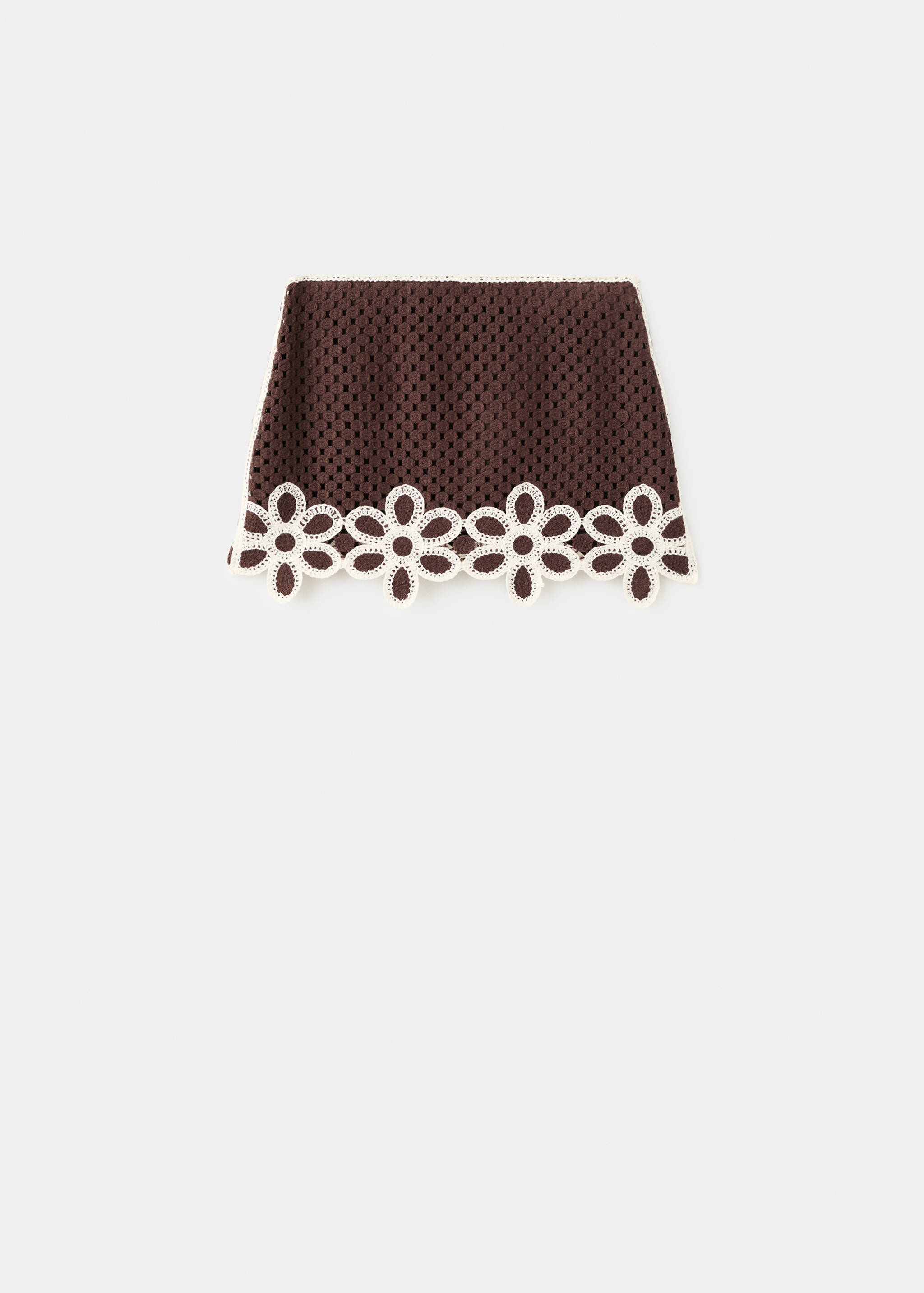 Crochet skirt with floral embroidery - Article without model