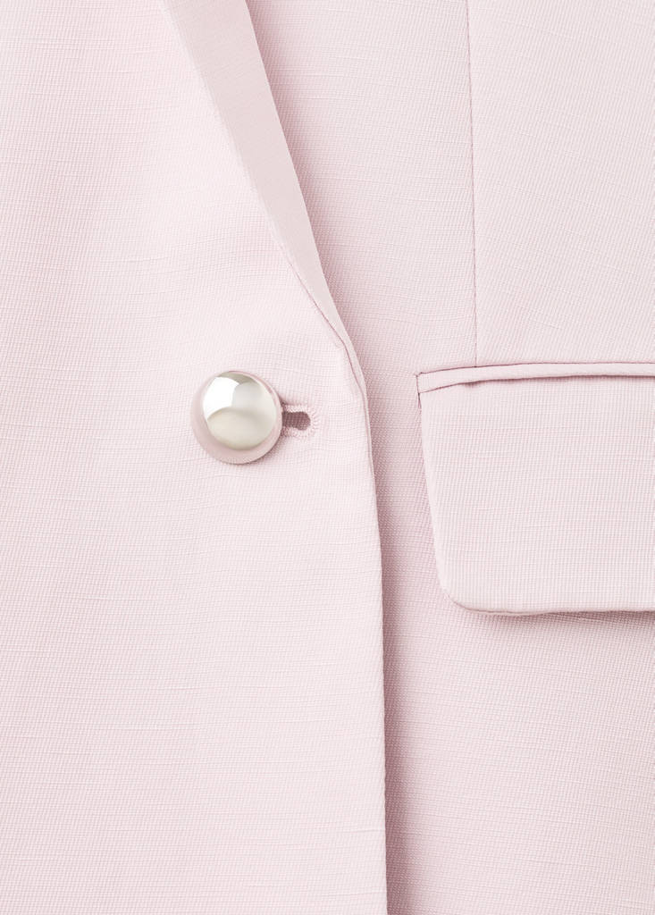 Linen-blend double-breasted suit jacket — Light/Pastel Purple