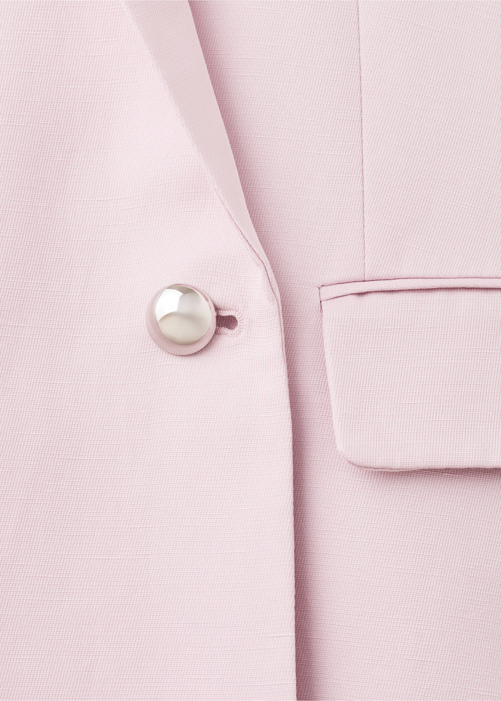 Linen-blend double-breasted suit jacket - Details of the article 0, Light/Pastel Purple. Ref: 27099058-00.
