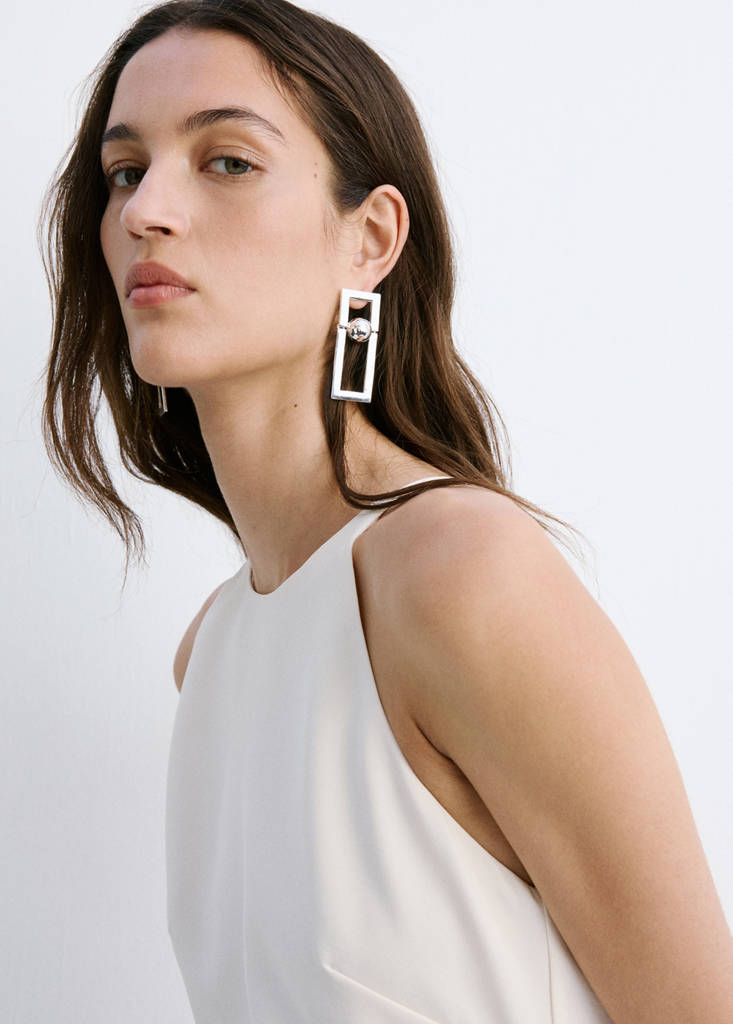 Long halter neck jumpsuit — Ecru