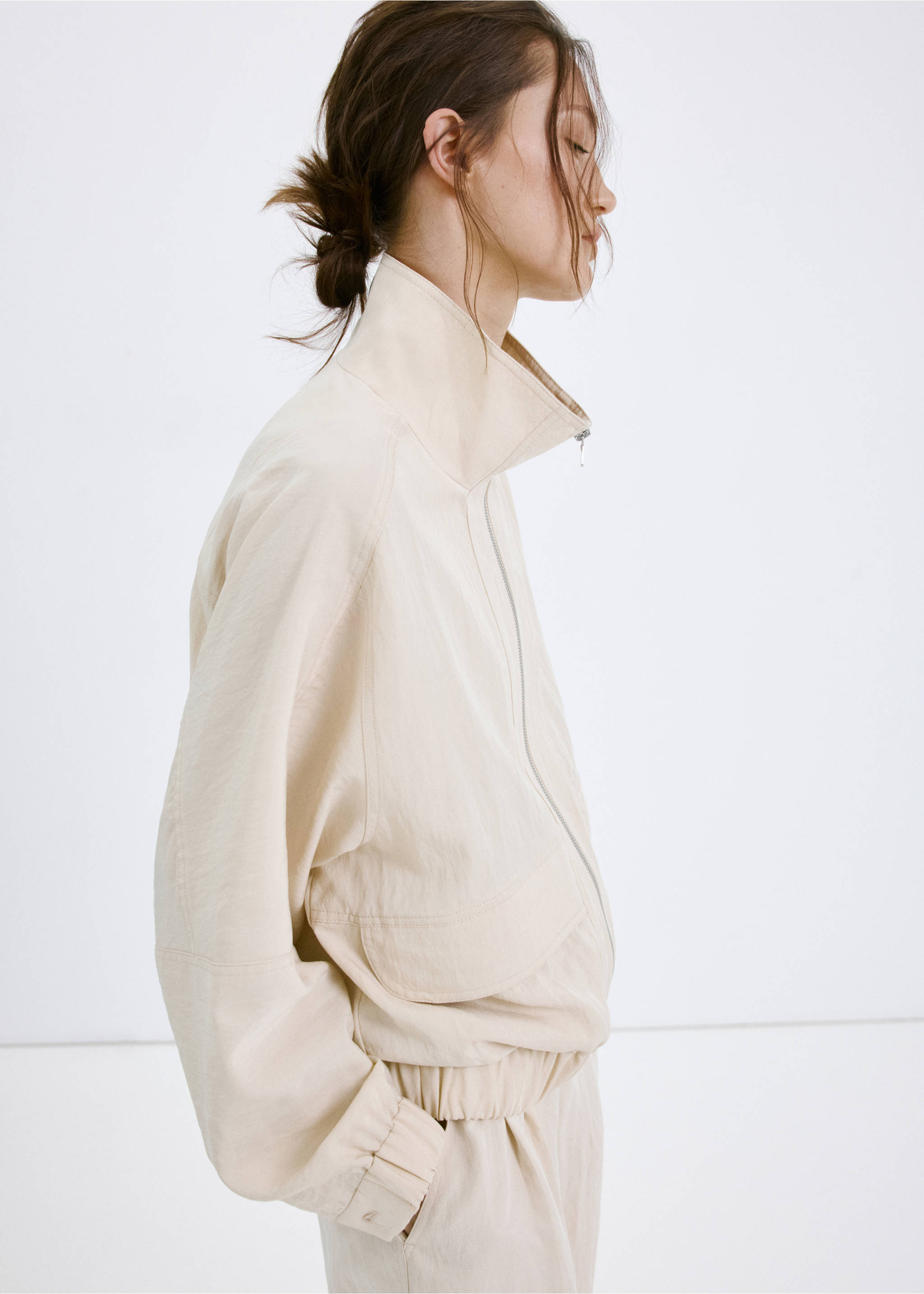 Lyocell bomber jacket - Medium plane, Light/Pastel Grey. Ref: 27099060-00.