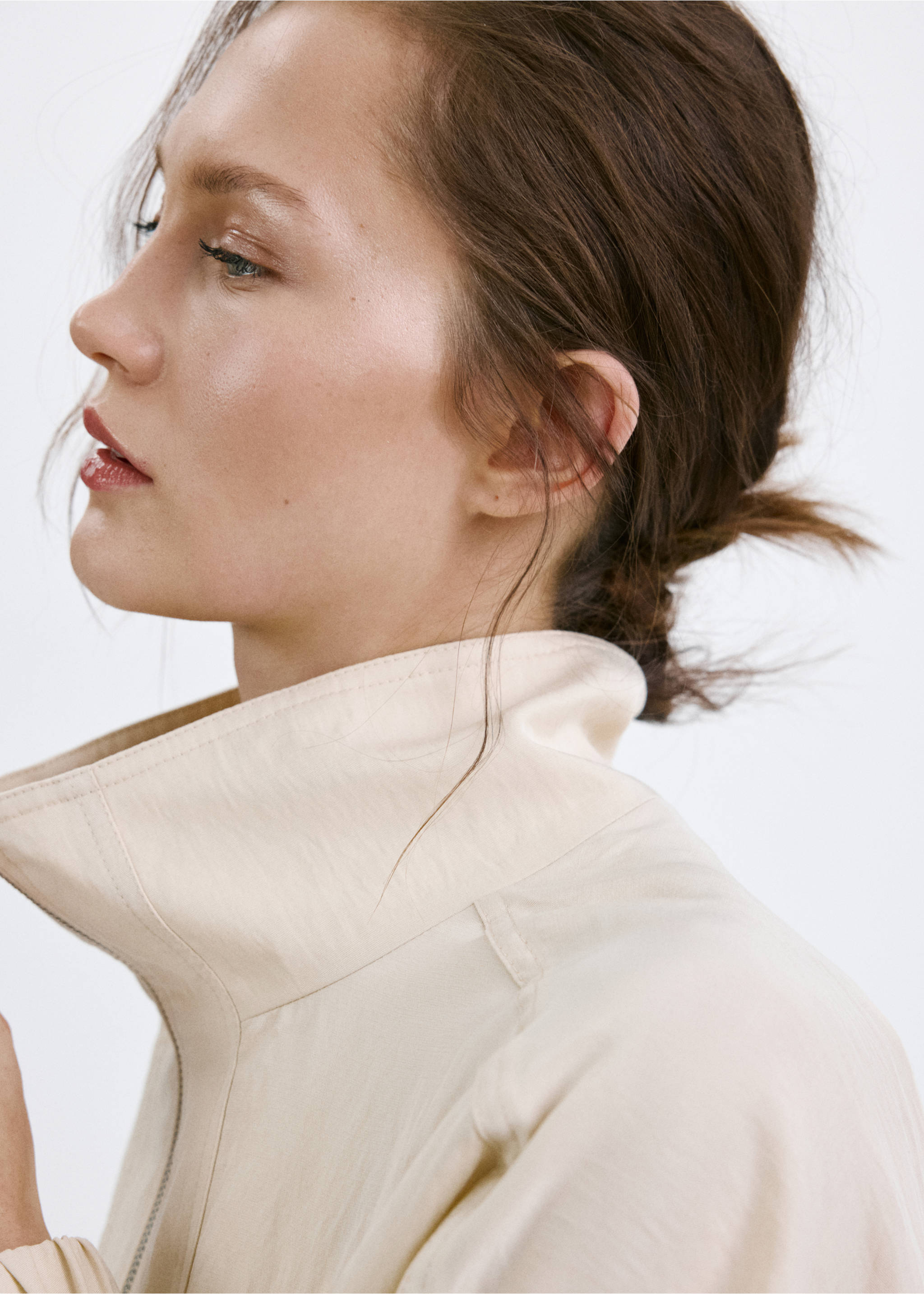 Lyocell bomber jacket - Details of the article 1, Light/Pastel Grey. Ref: 27099060-00.