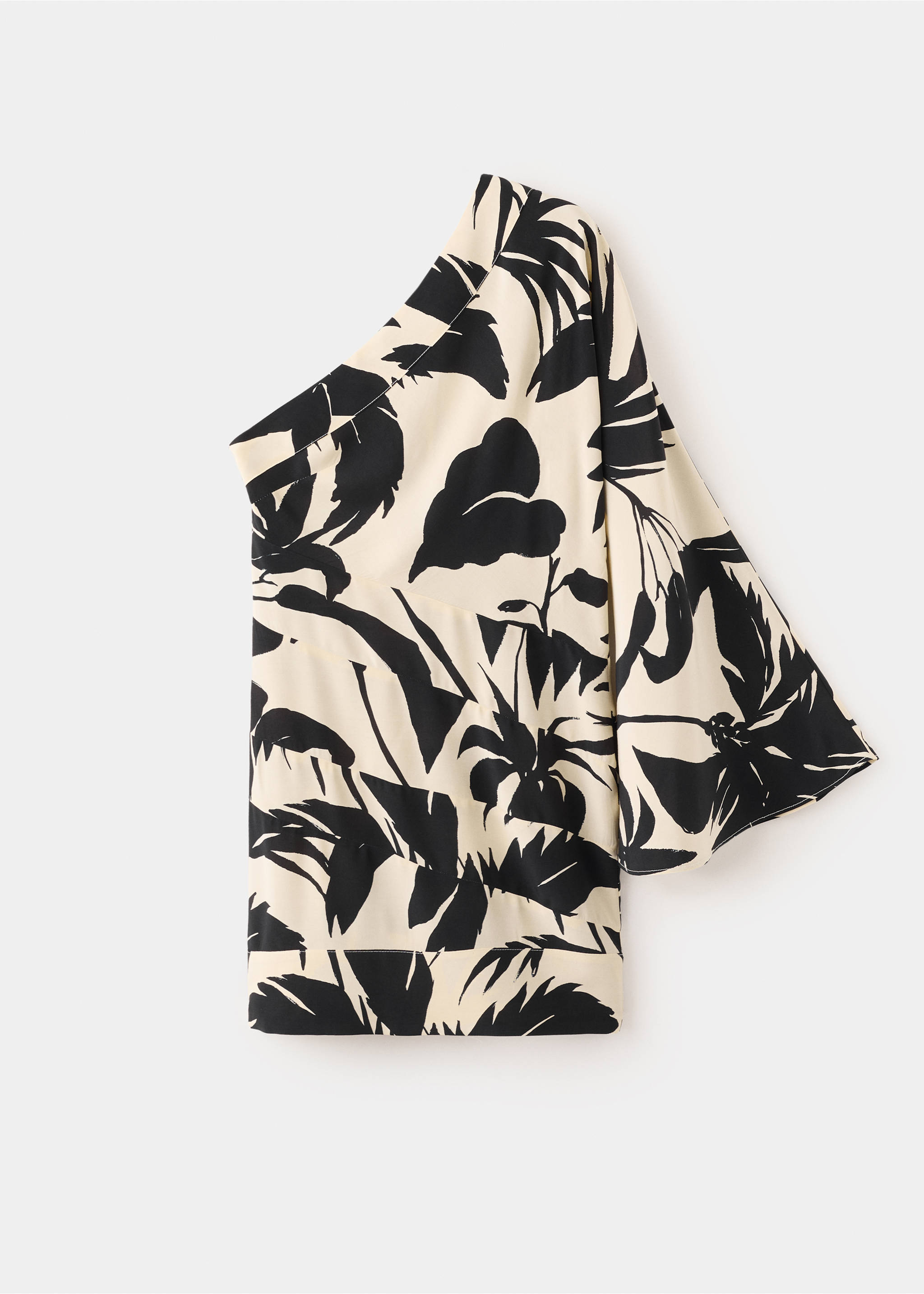Printed asymmetrical dress - Article without model, Ecru. Ref: 27099061-00.