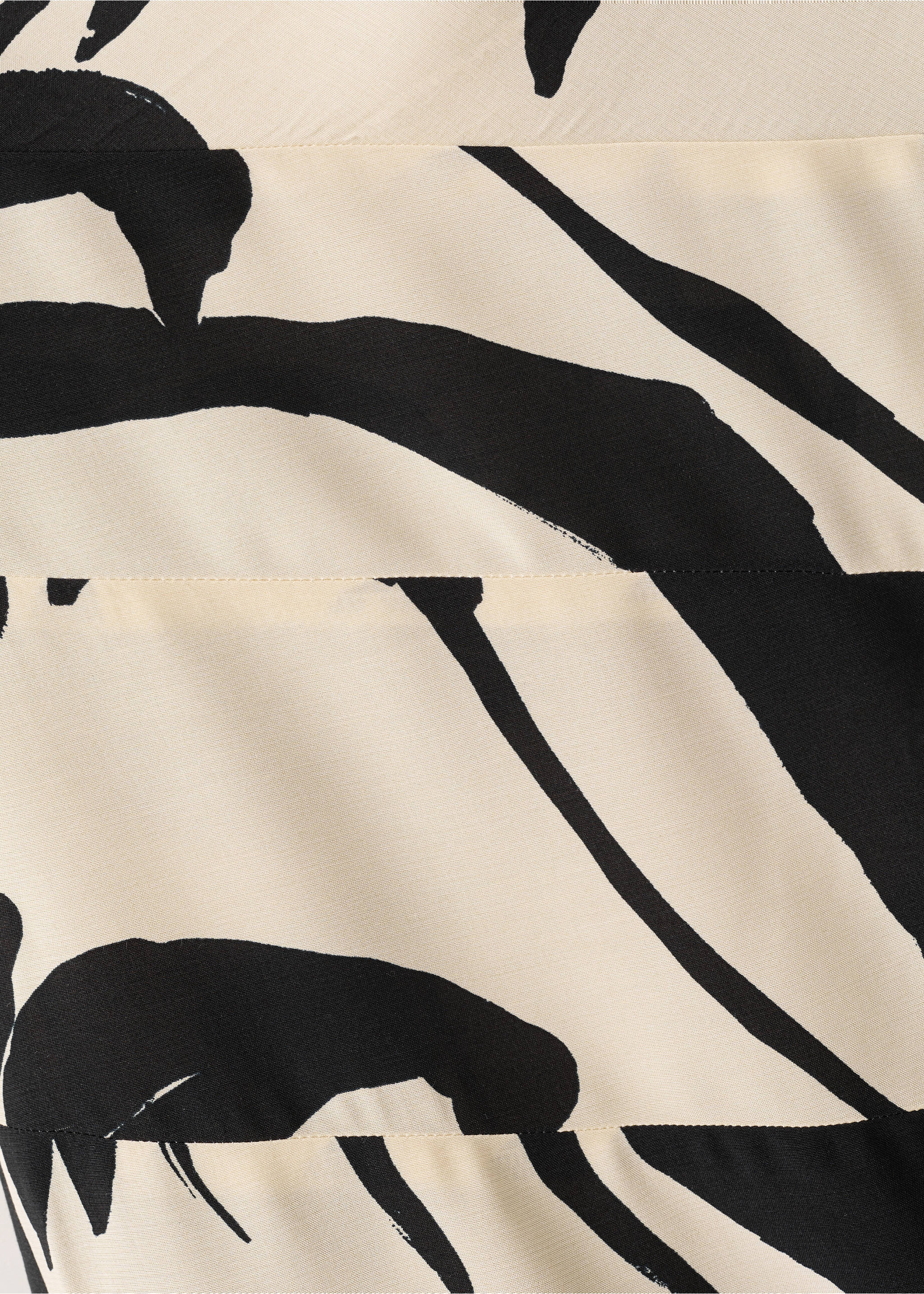 Printed asymmetrical dress - Details of the article 8, Ecru. Ref: 27099061-00.