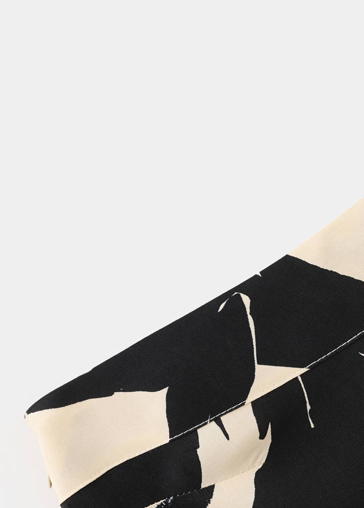 Printed asymmetrical dress — Ecru