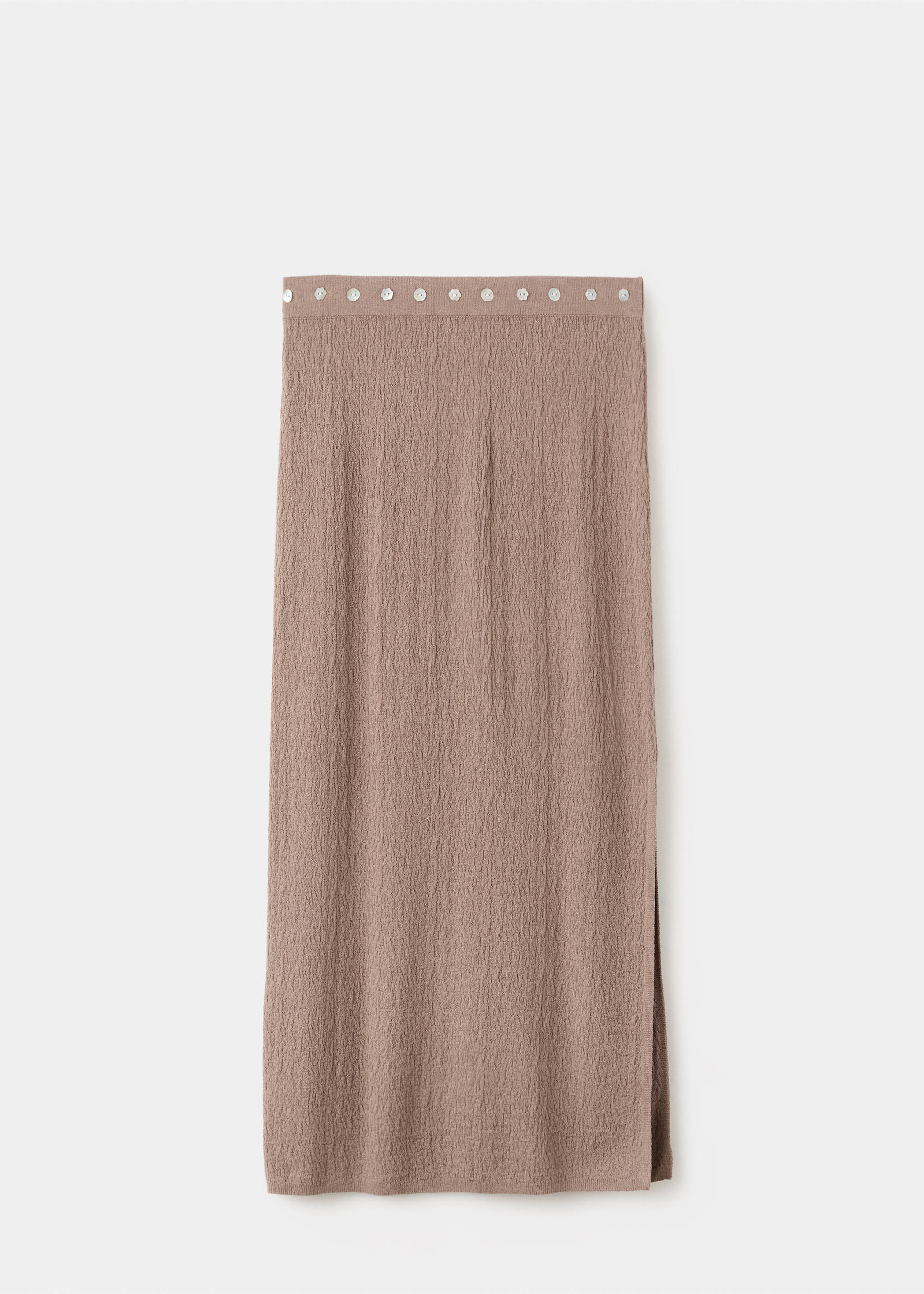 Button skirt with side slit - Article without model, Medium Brown. Ref: 27099063-00.
