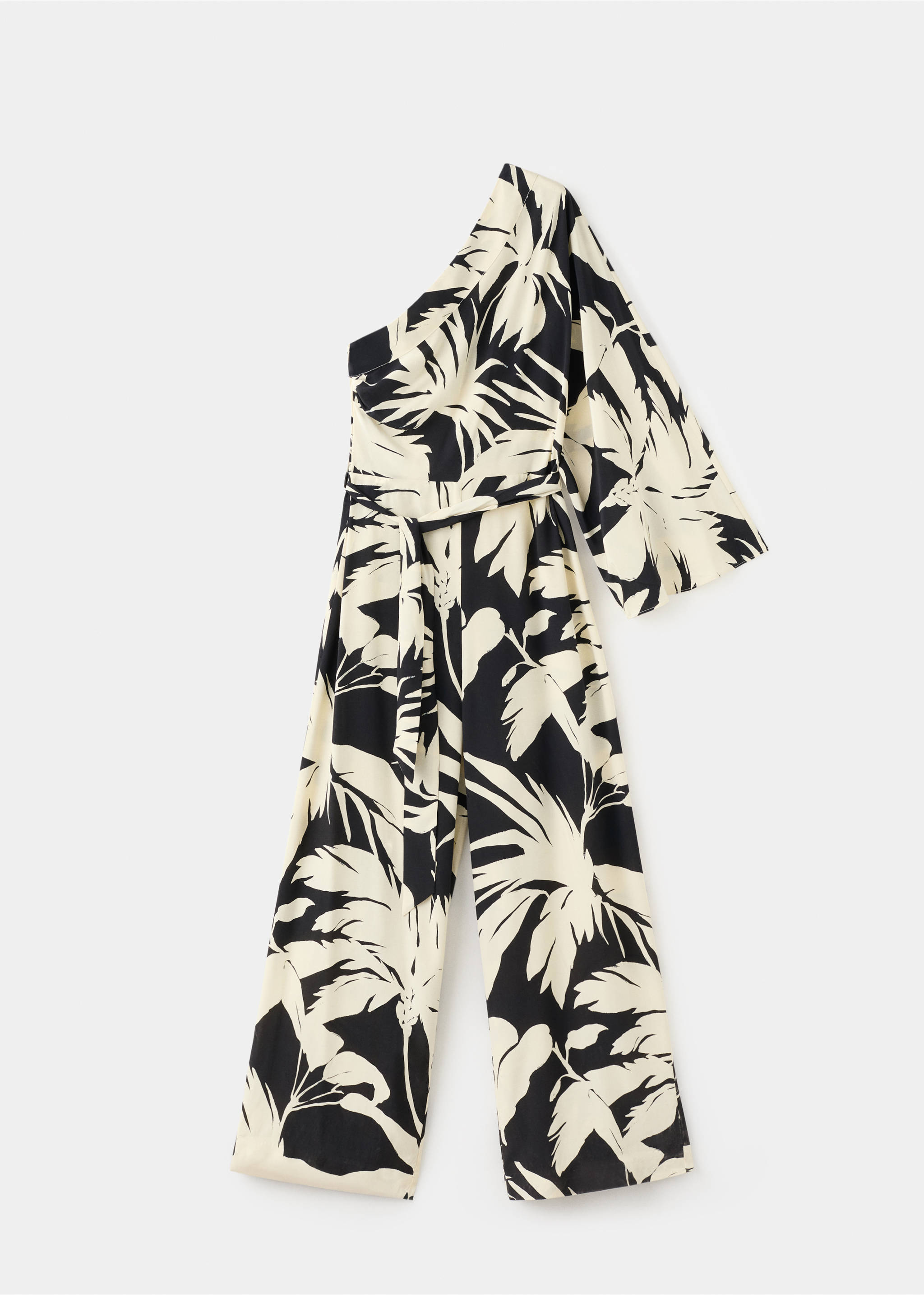 Asymmetrical flared-sleeve jumpsuit - Article without model, Ecru. Ref: 27099064-00.
