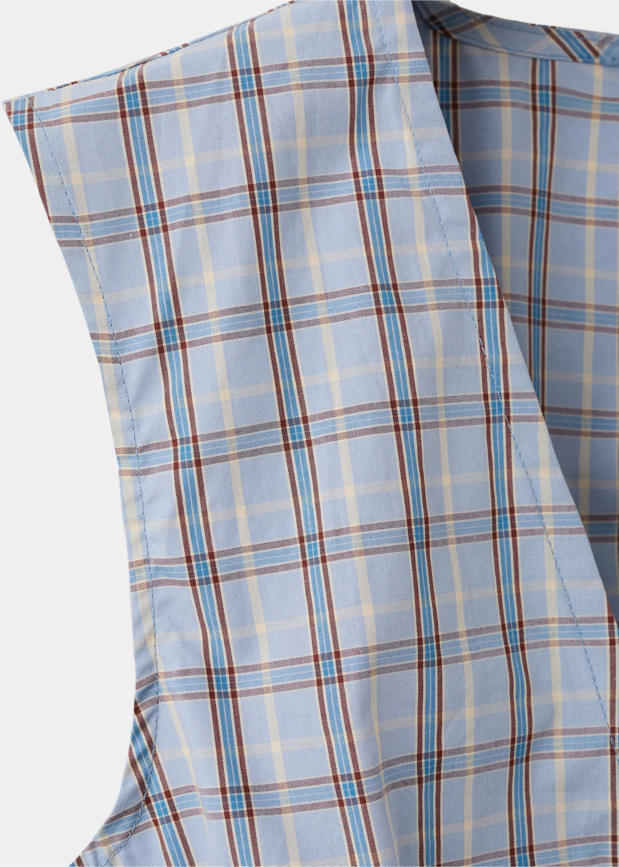 Ruched detail striped blouse - Details of the article 8, Blue. Ref: 27099066-00.