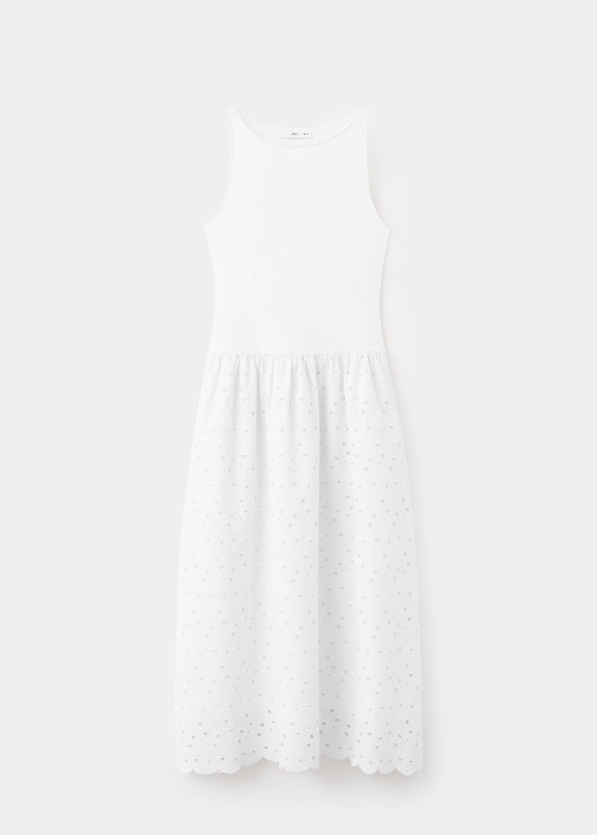 A-line dress with broderie anglaise embroidery - Article without model