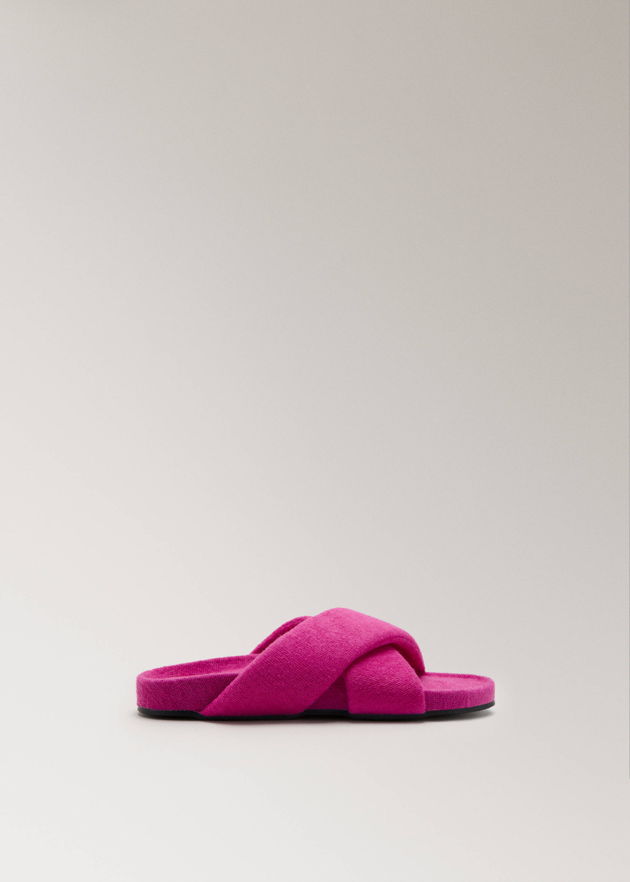 Cross-strap terry cloth slippers - Article without model