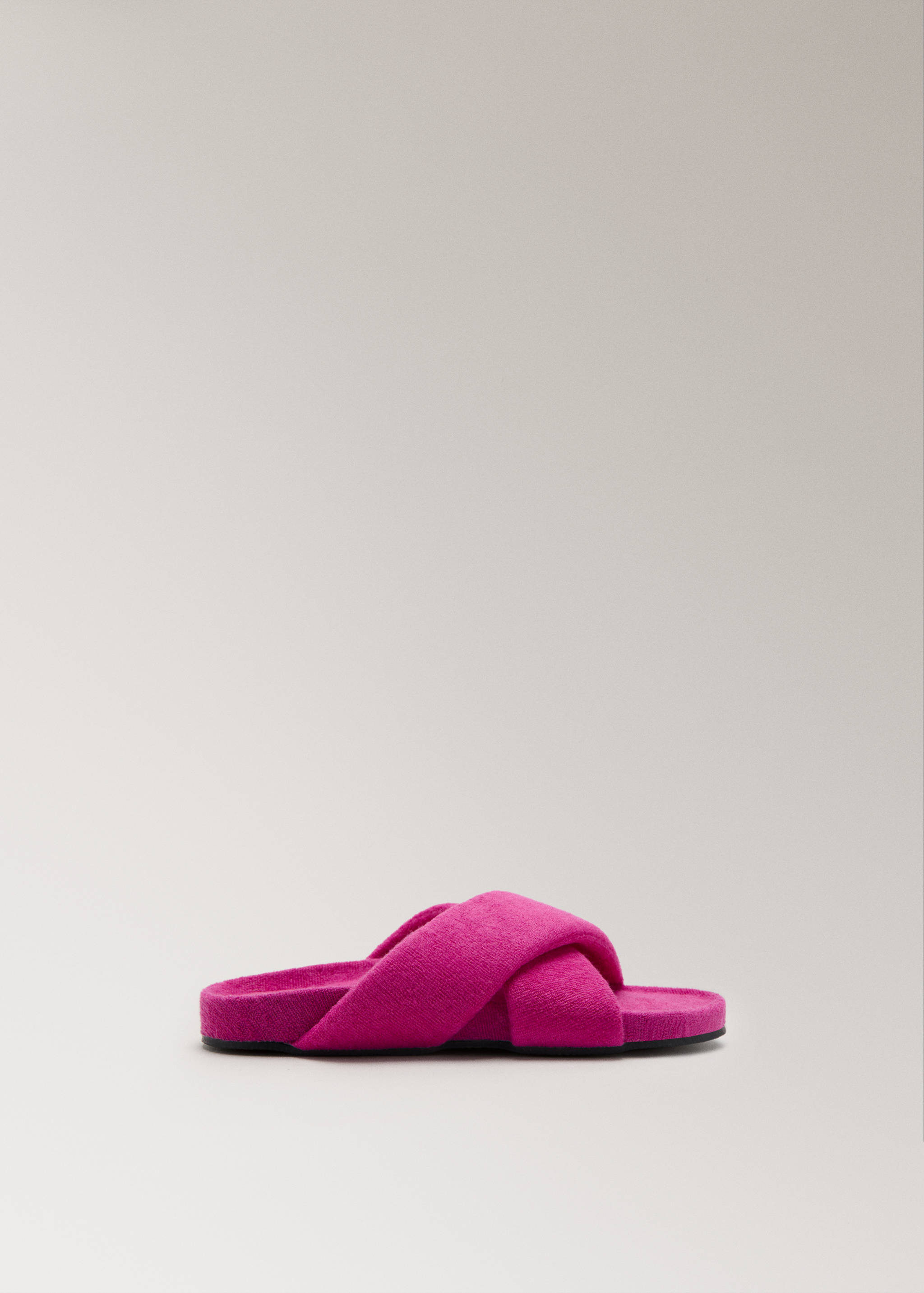 Cross-strap terry cloth slippers - Article without model