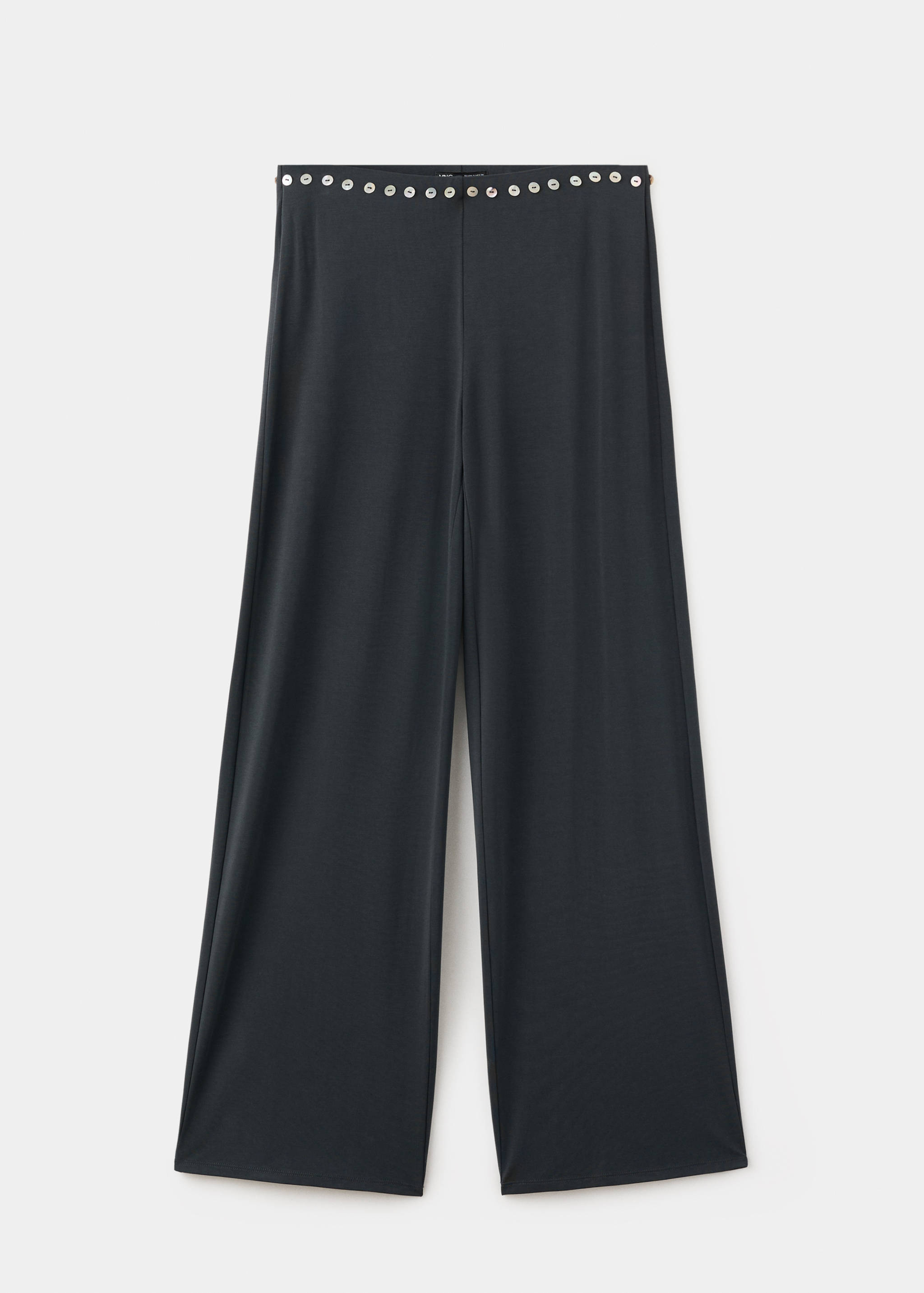 Straight trousers with embroidered buttons - Article without model