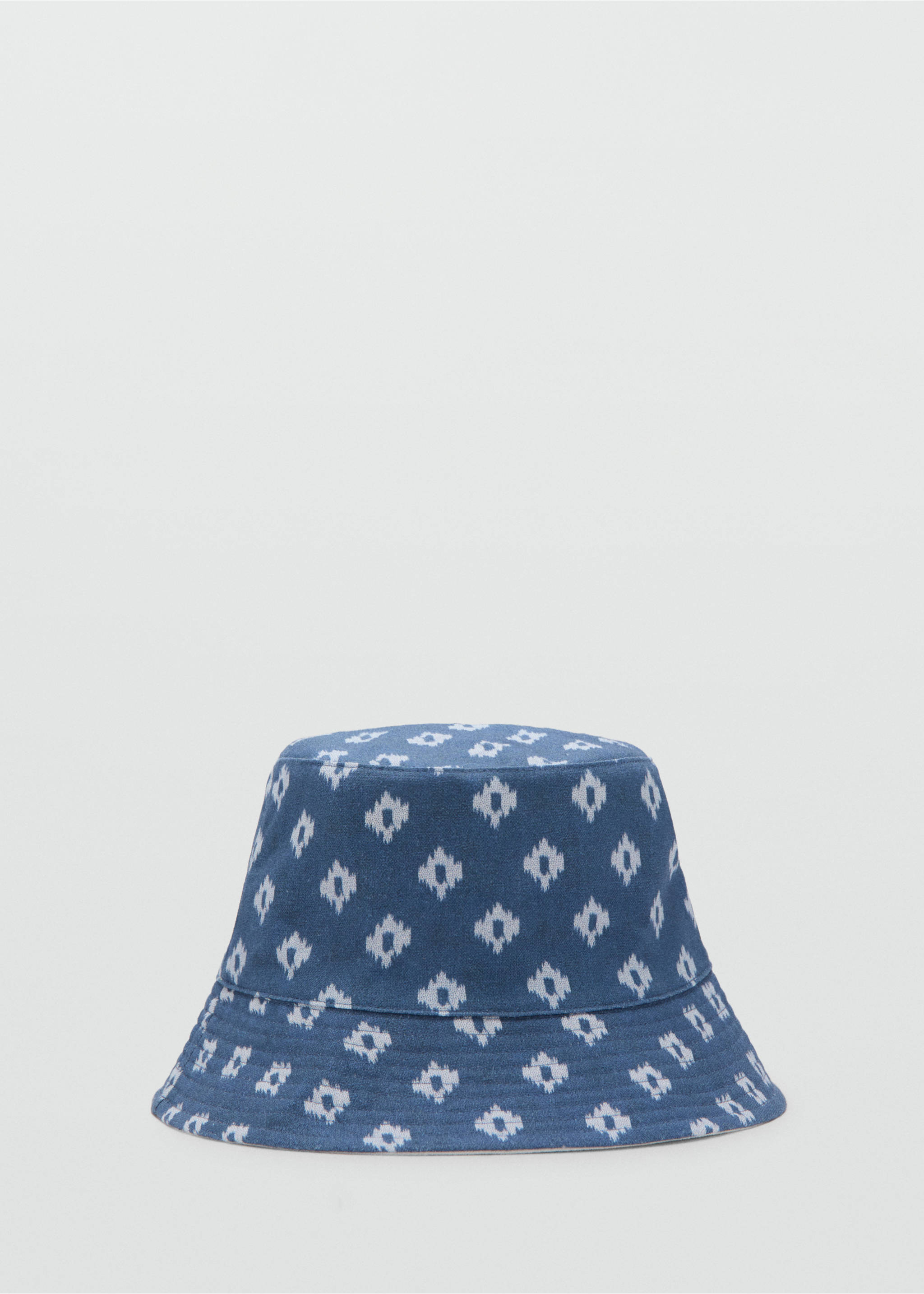 Sombrero 100% lino estampado - Artículo sin modelo, Azul marino. Ref: 27099206-00.