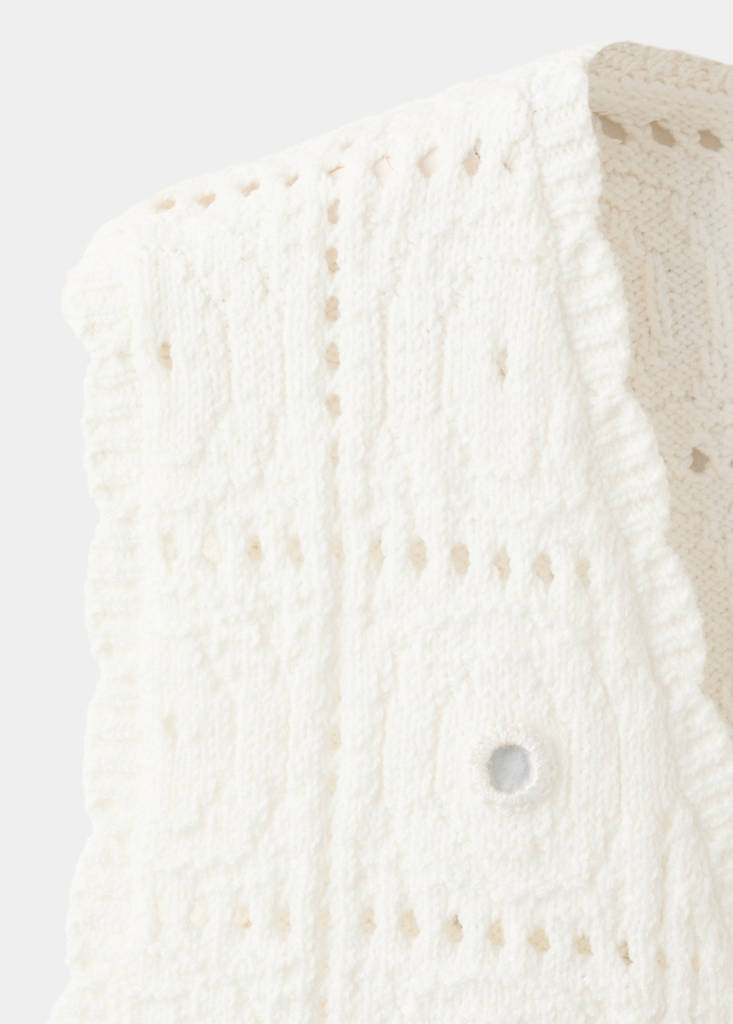 Openwork knitted waistcoat — White