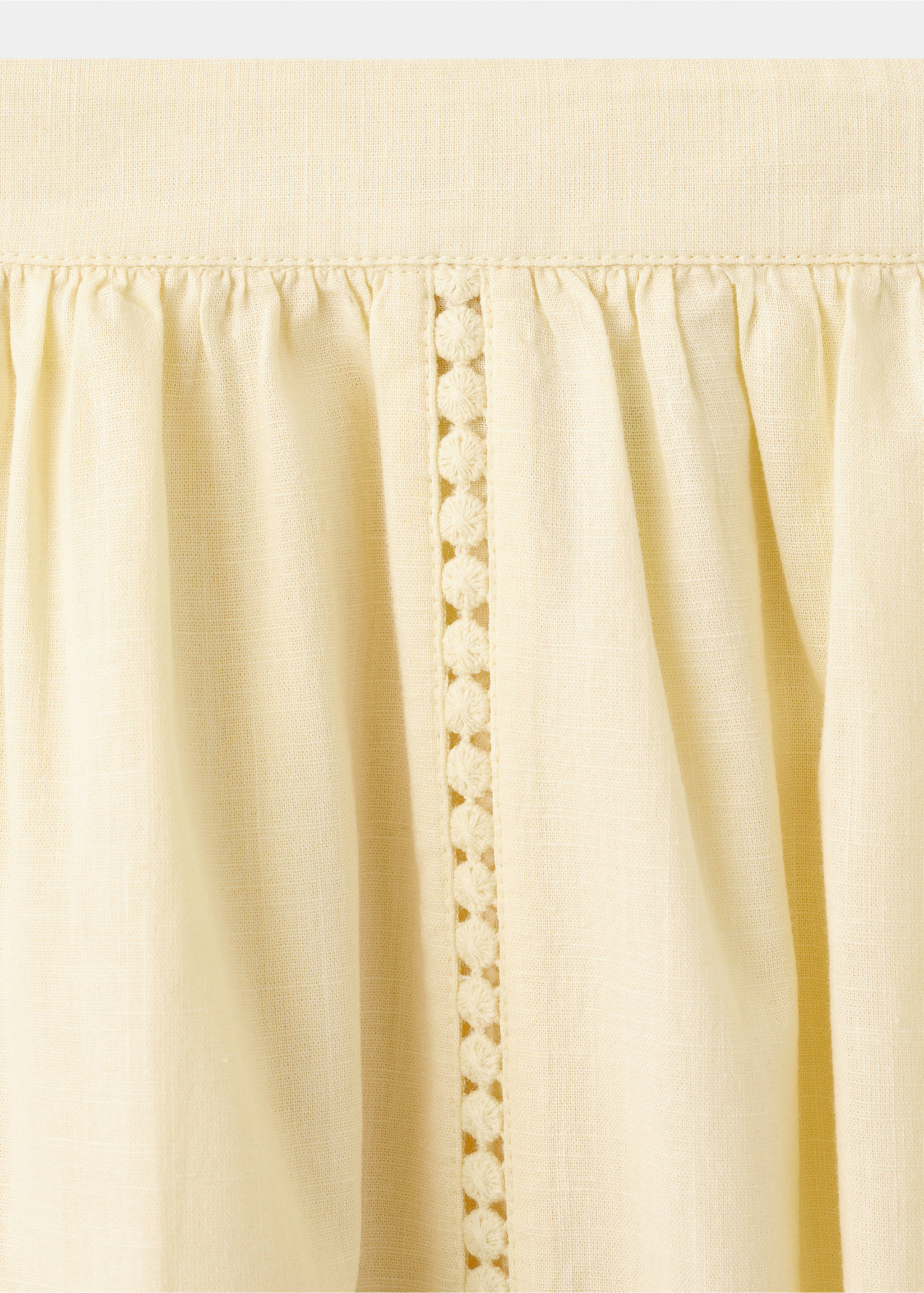 Falda midi detalles bordados - Detalle del artículo 8, Amarillo pastel. Ref: 27099210-00.