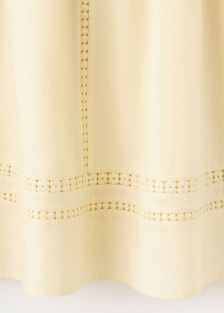 Midi skirt with embroidered details — Pastel Yellow