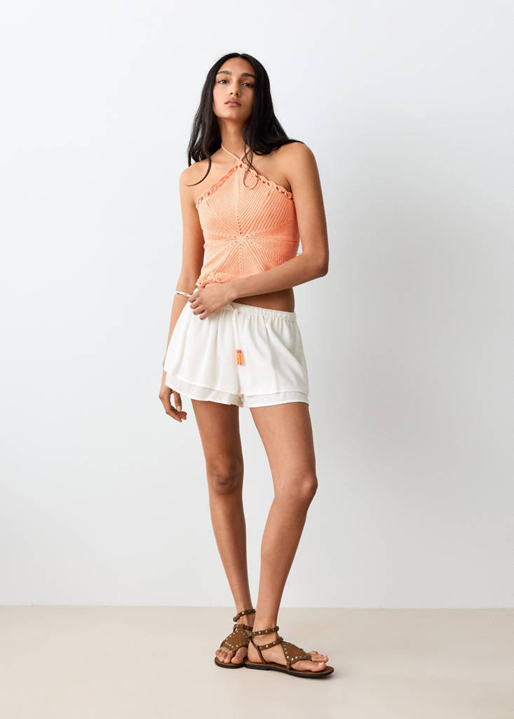 Fluid shorts with bead detailing — Off White