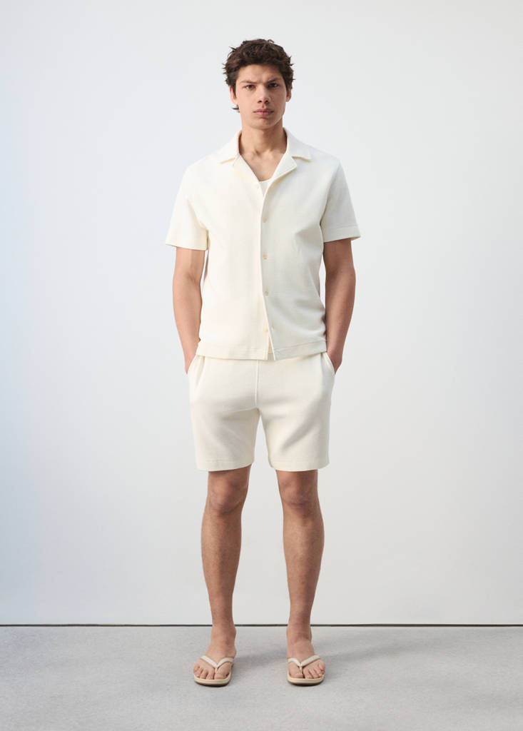 Regular-fit 100% cotton shirt — Ecru