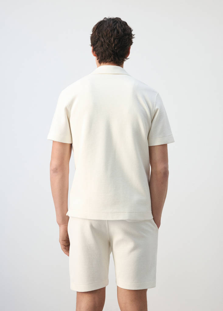Regular-fit 100% cotton shirt — Ecru