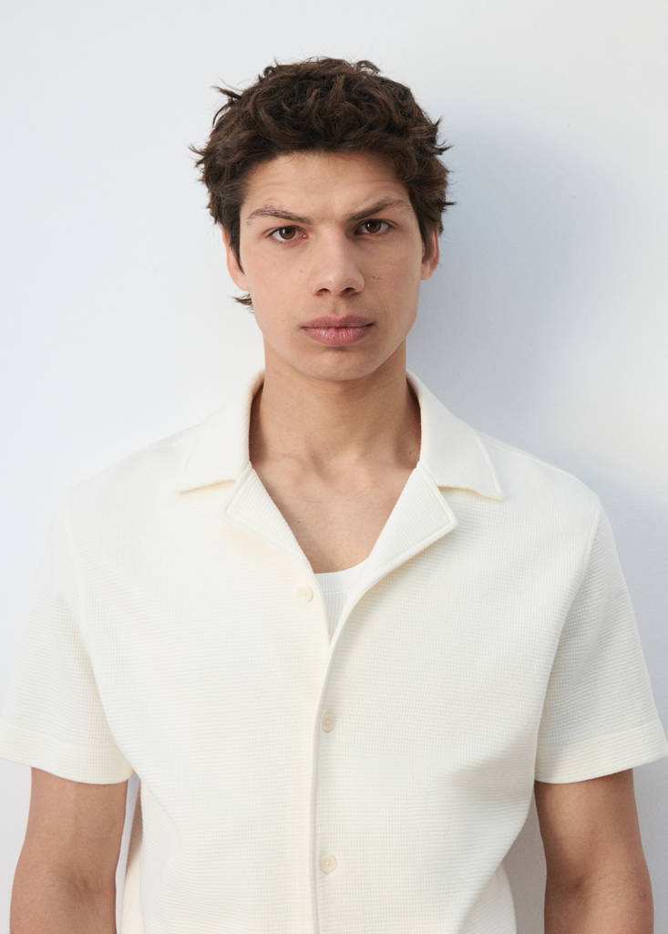 Regular-fit 100% cotton shirt — Ecru
