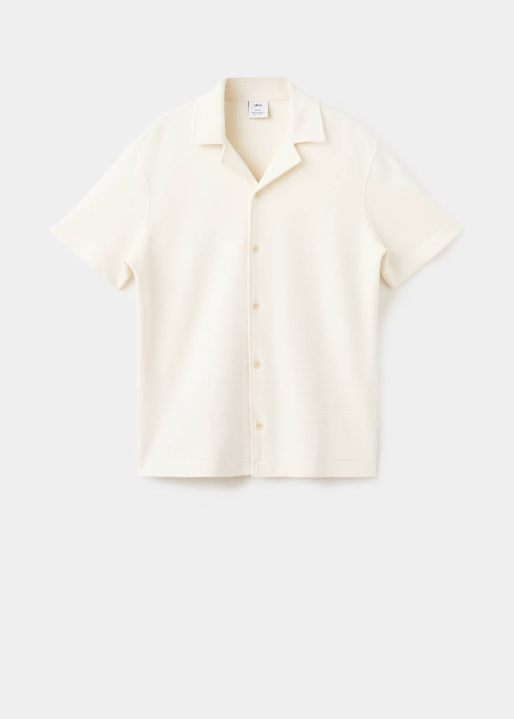 Regular-fit 100% cotton shirt — Ecru