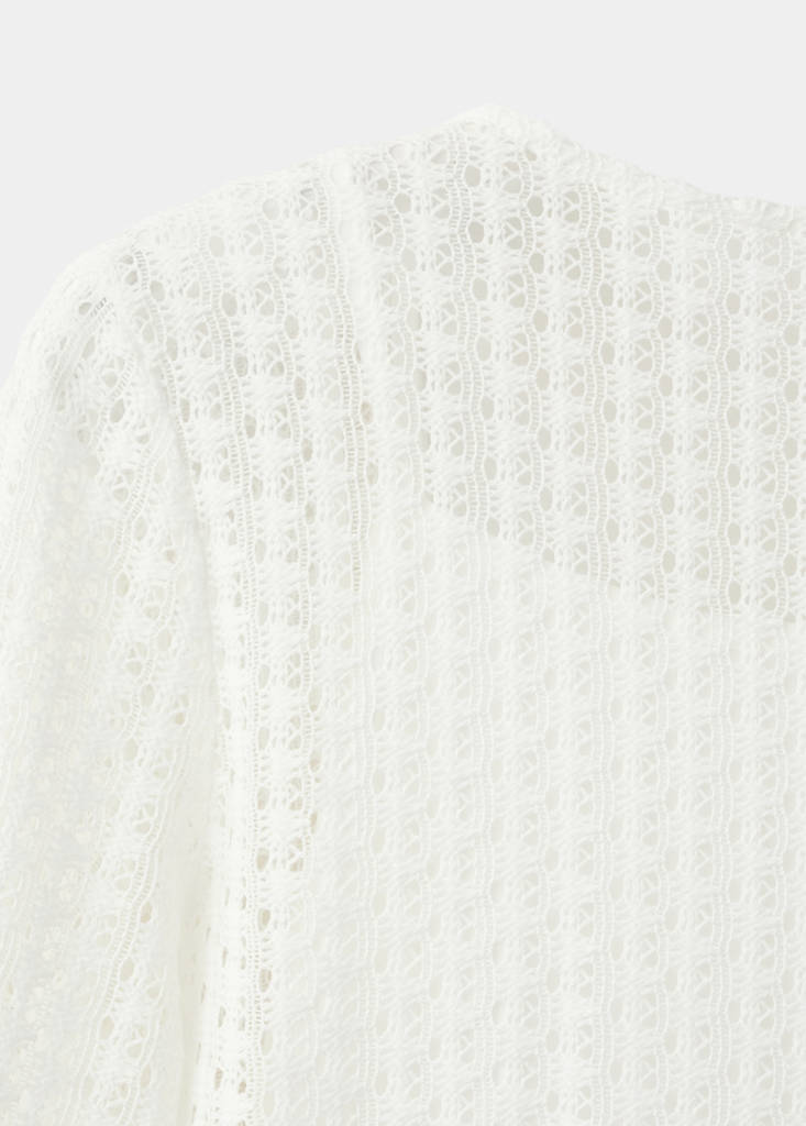 Open-back openwork knit dress — Off White