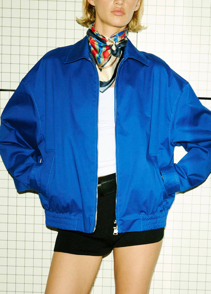 Oversized cotton jacket — Blue