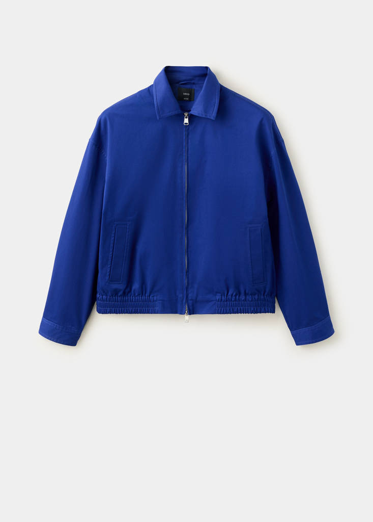 Oversized cotton jacket — Blue