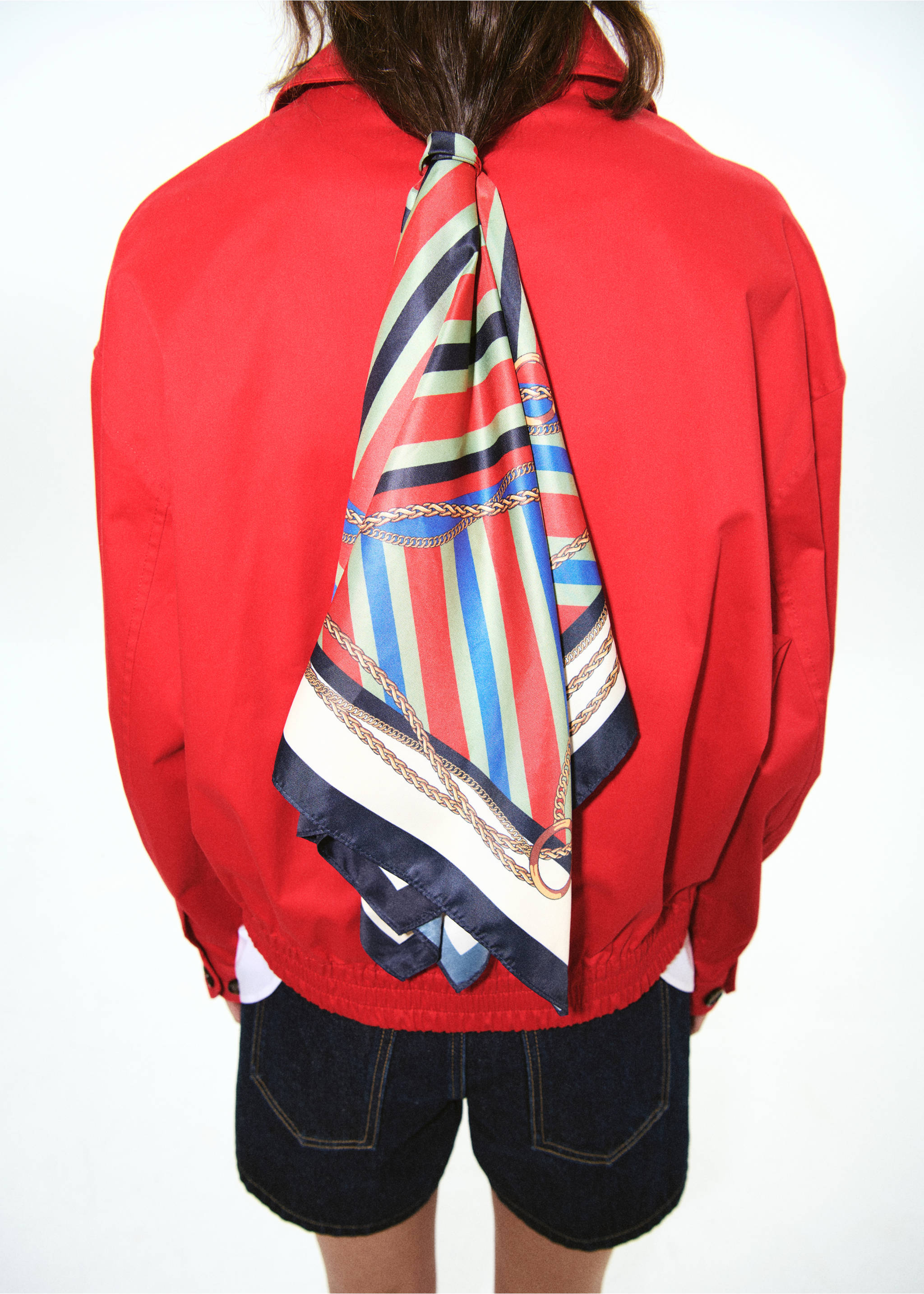 Veste bomber col cheminée - Verso de l’article, Rouge. Ref: 27099215-00.