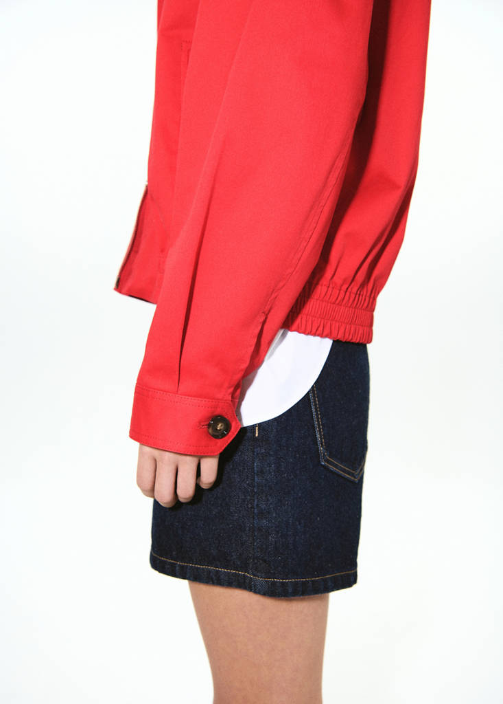 Oversized cotton jacket — Red