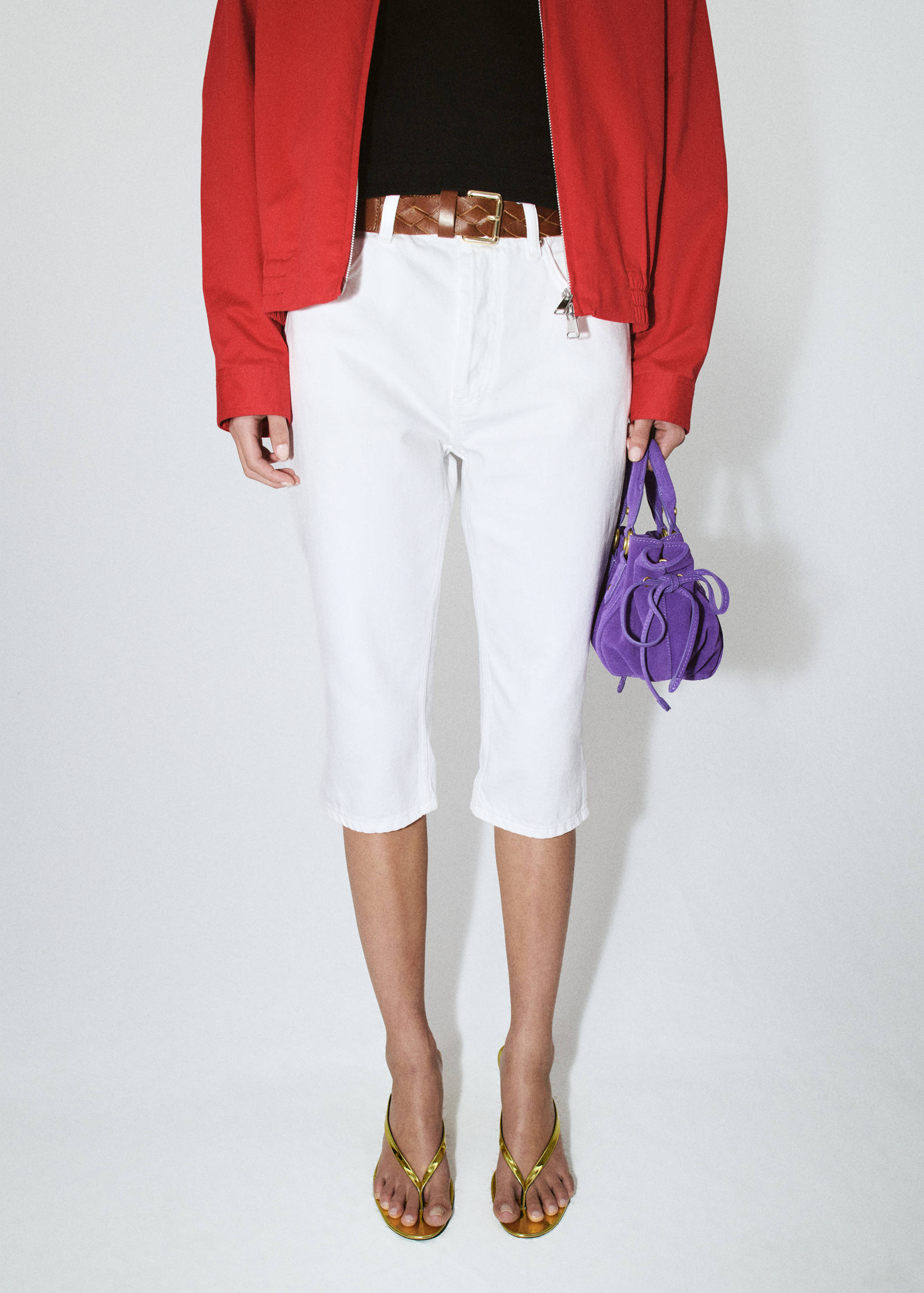 Jeans capri rectos - Plano medio