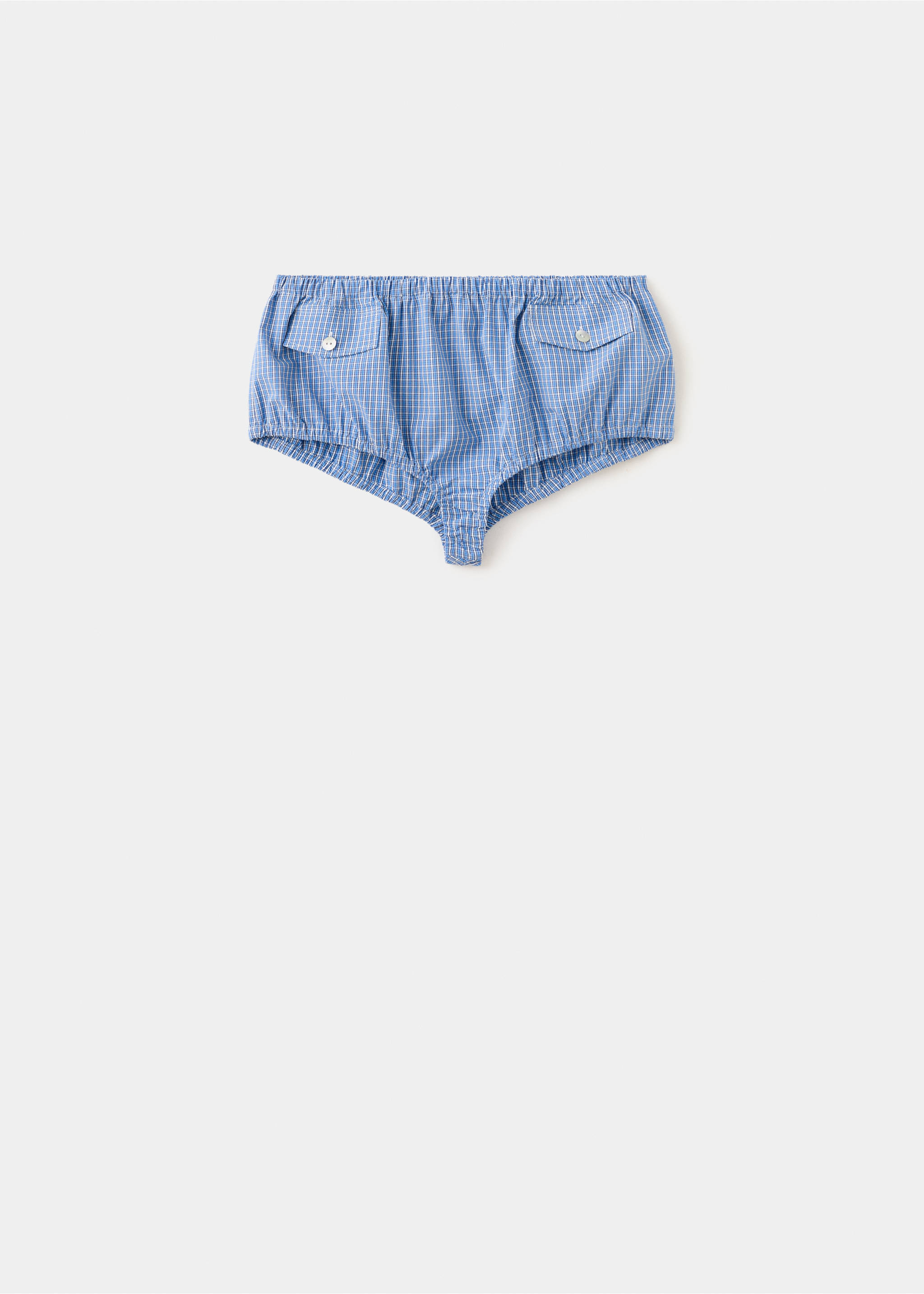 Check mini shorts - Article without model, Blue. Ref: 27099217-00.
