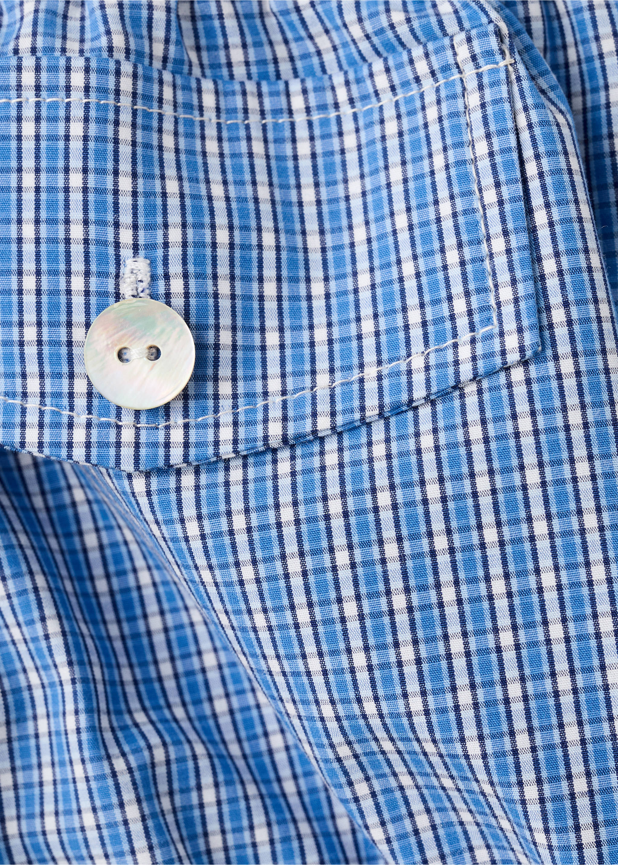 Check mini shorts - Details of the article 0, Blue. Ref: 27099217-00.