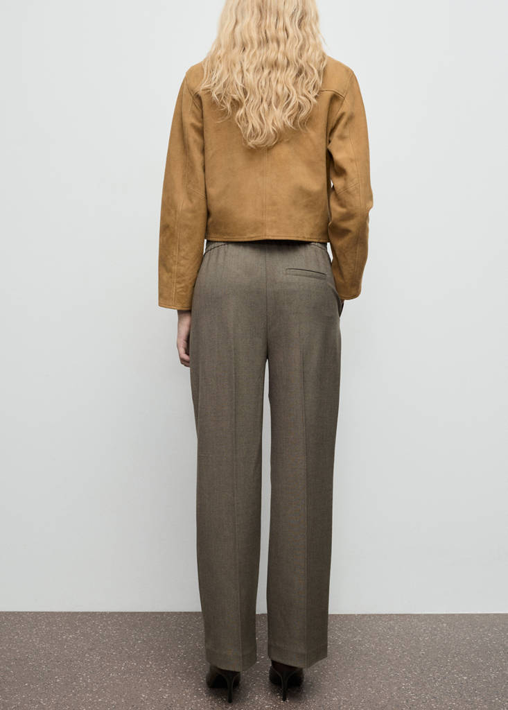 Wide leg trousers with elastic waist — Green