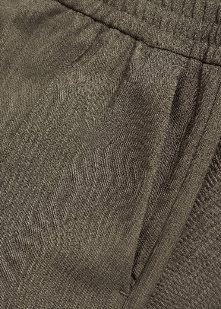 Wide leg trousers with elastic waist — Green