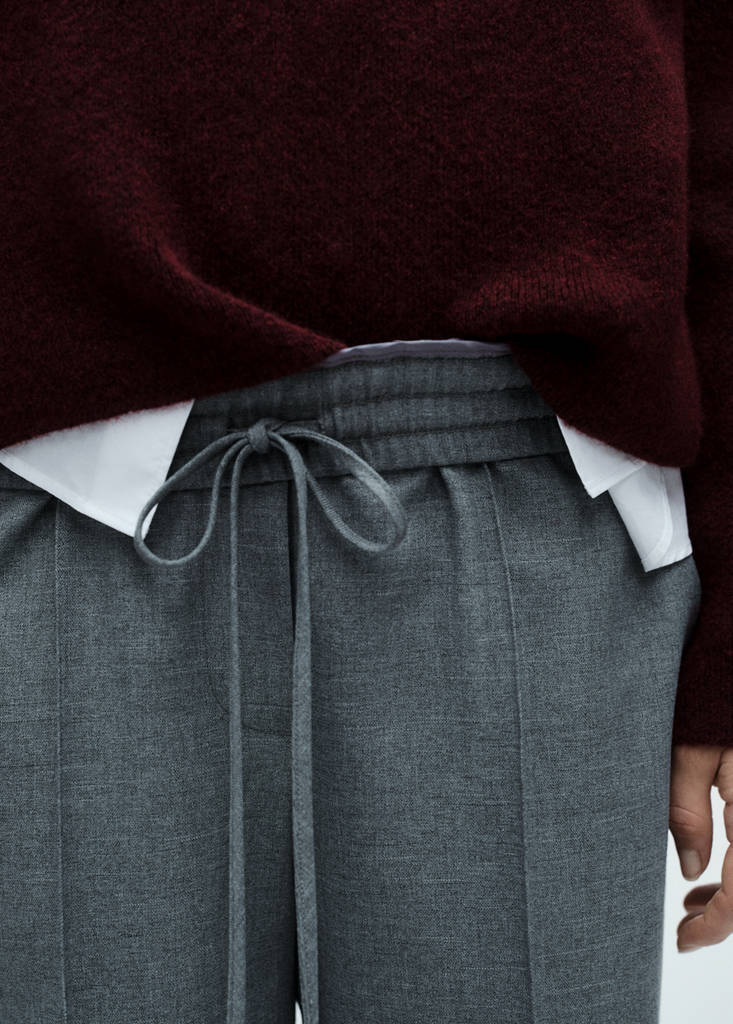 Wide leg trousers with elastic waist — Grey